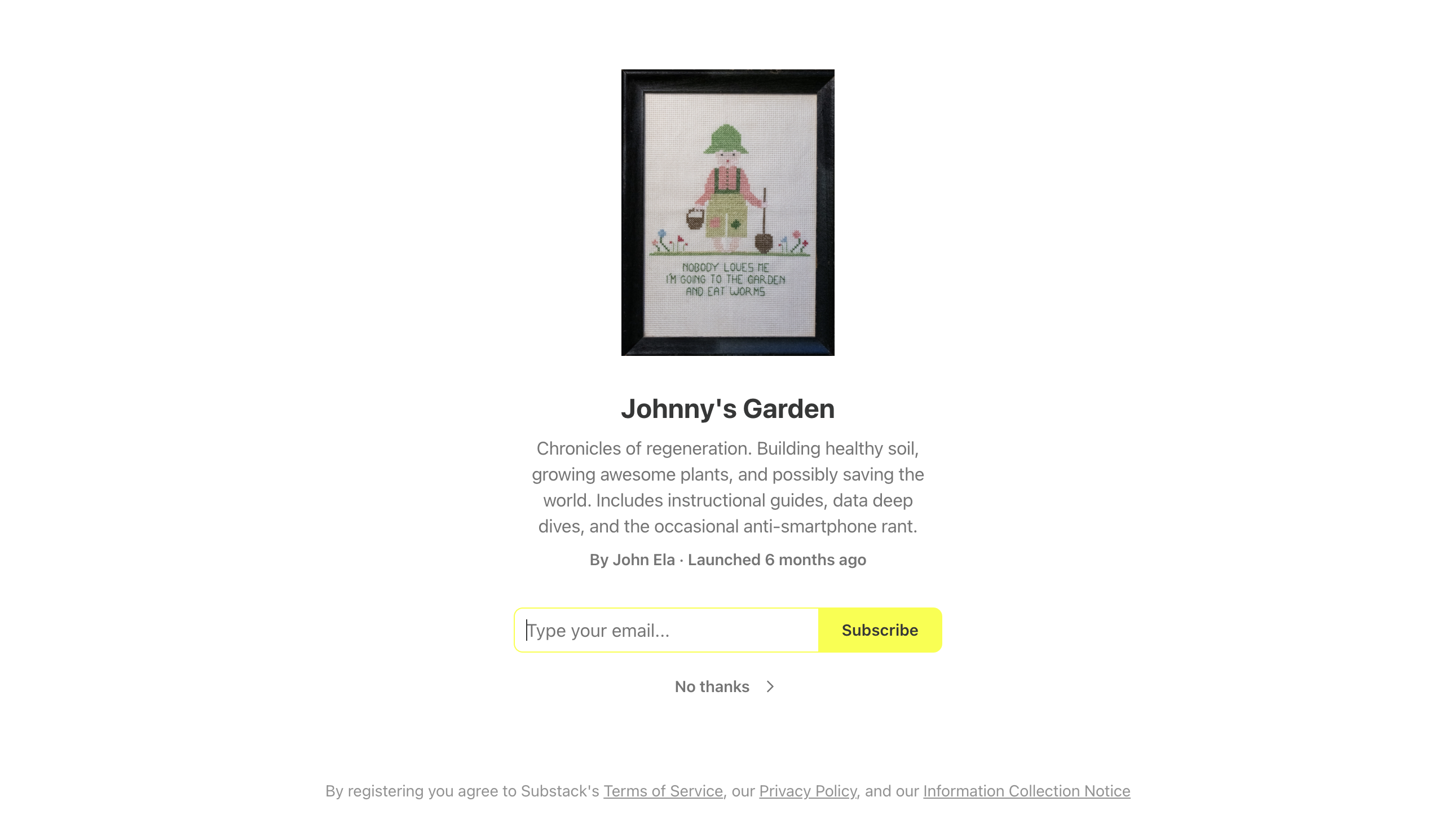 Johnnys Garden homepage