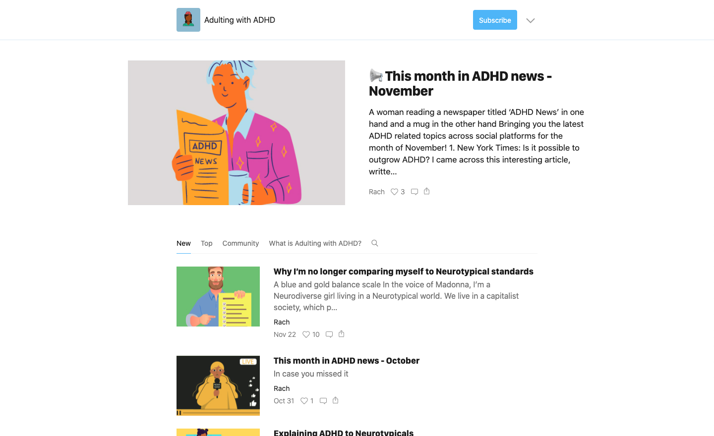 AdultingADHD homepage