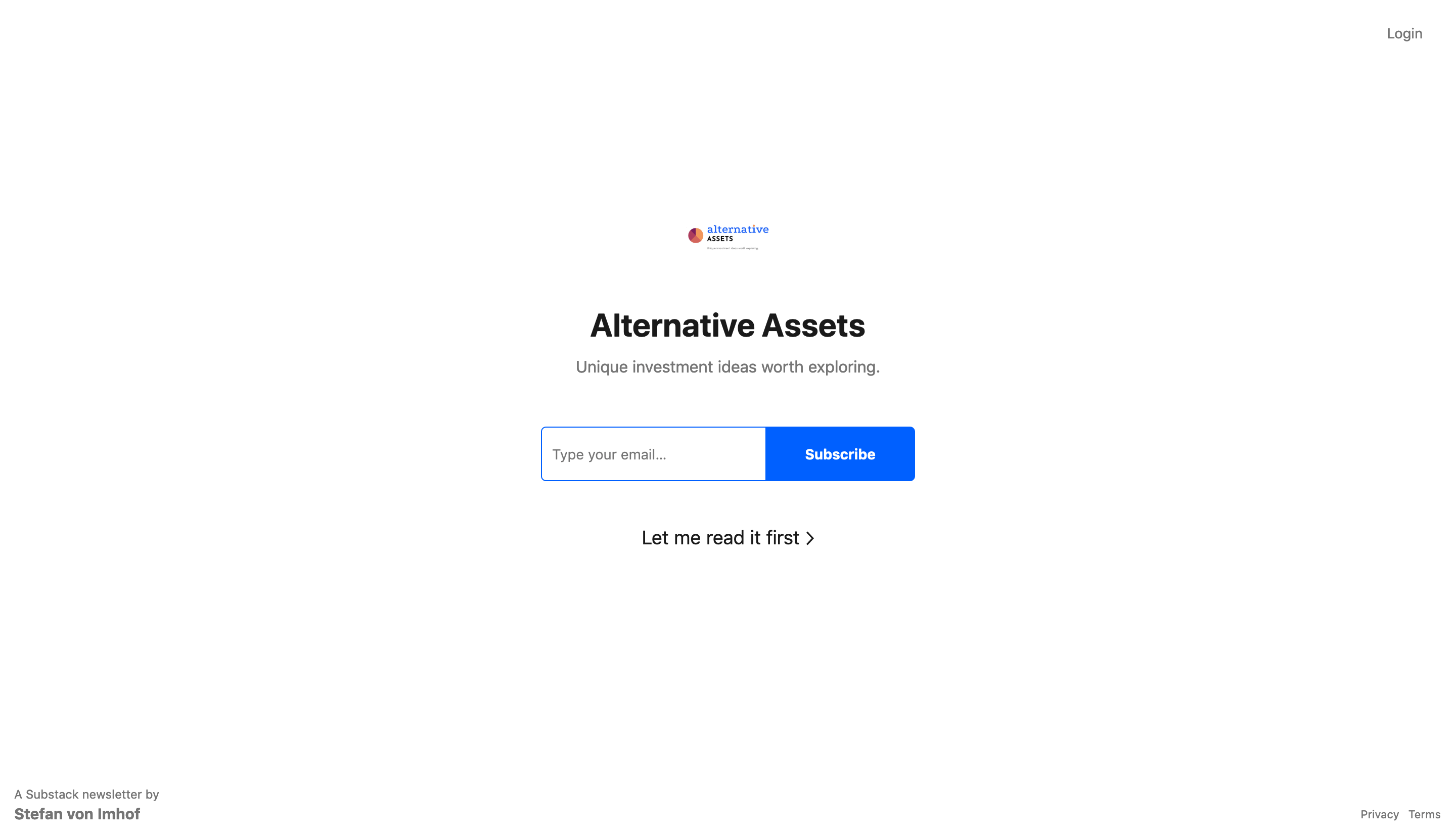 Alternative Assets homepage