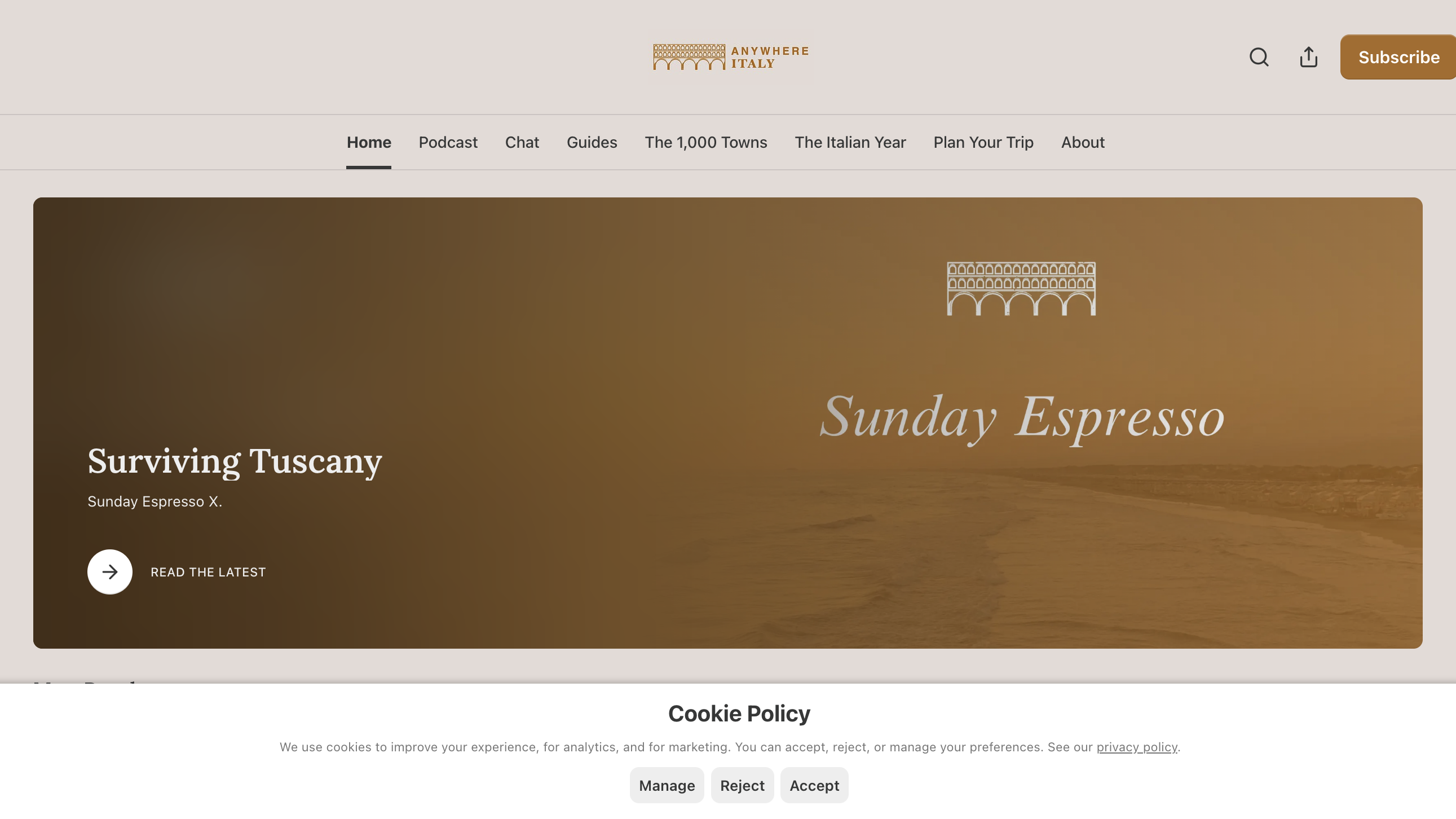 Anywhere Italy  homepage