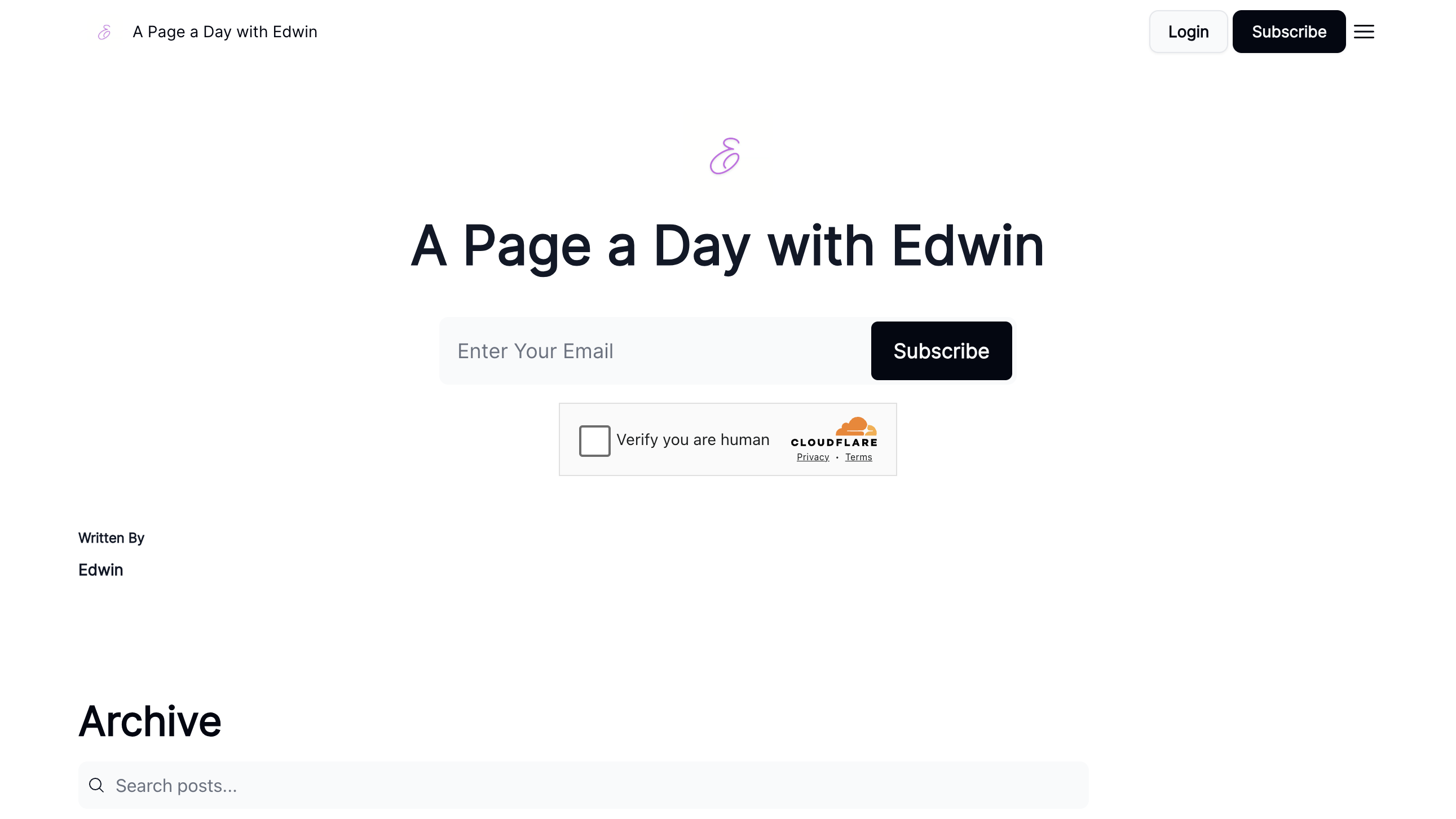 A Page a Day with Edwin homepage