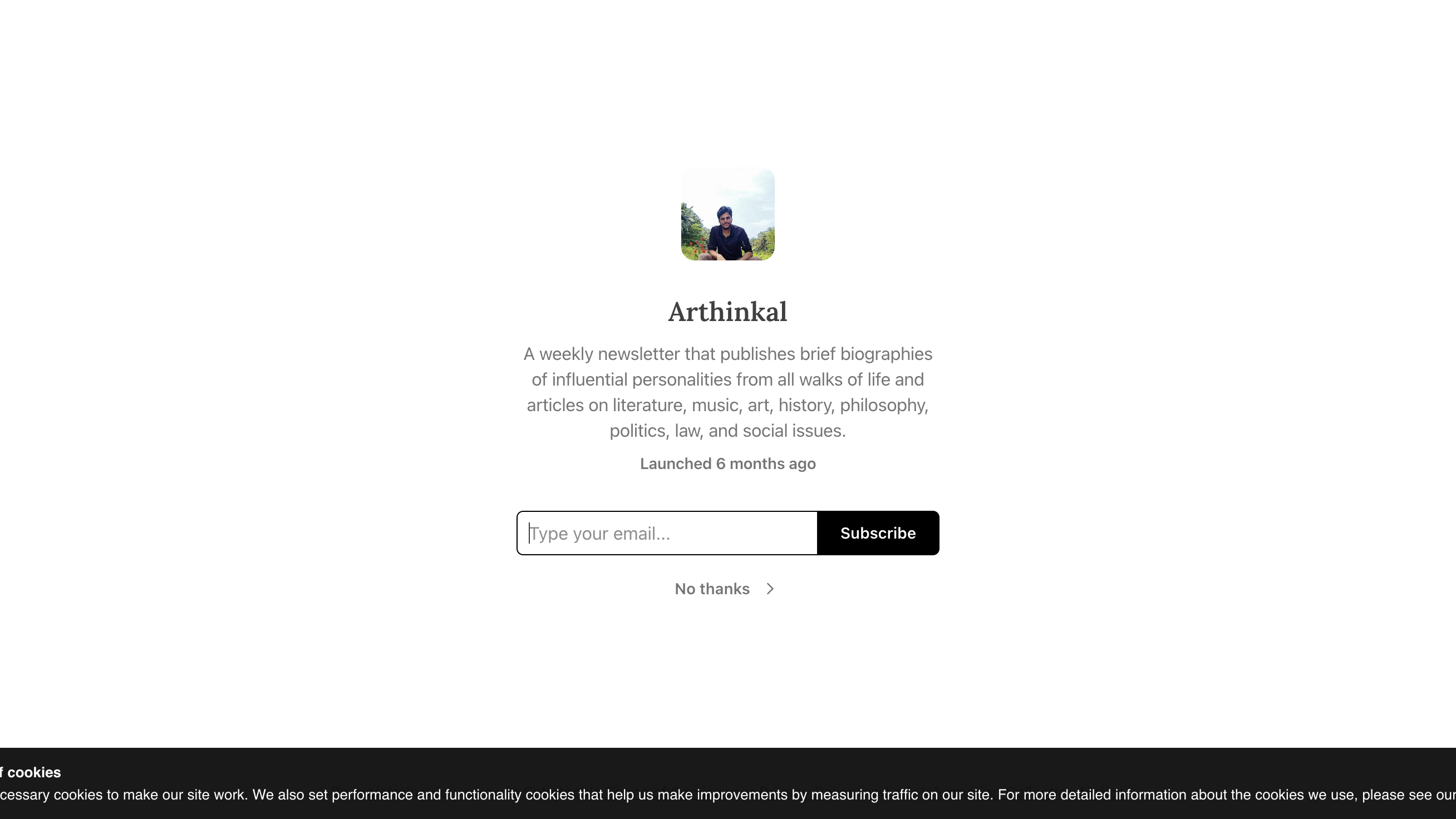 Arthinkal Magazine homepage
