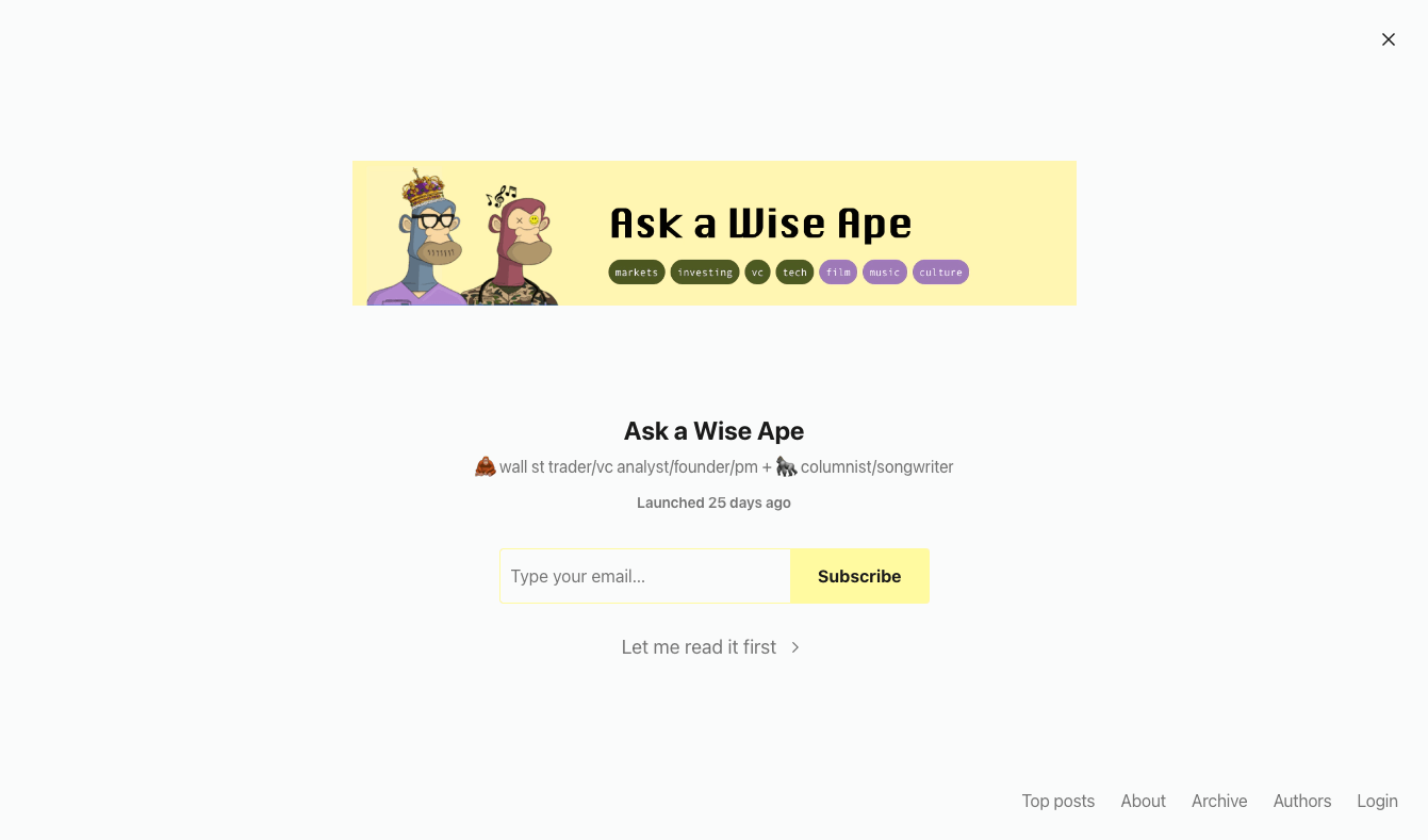 Ask a Wise Ape homepage