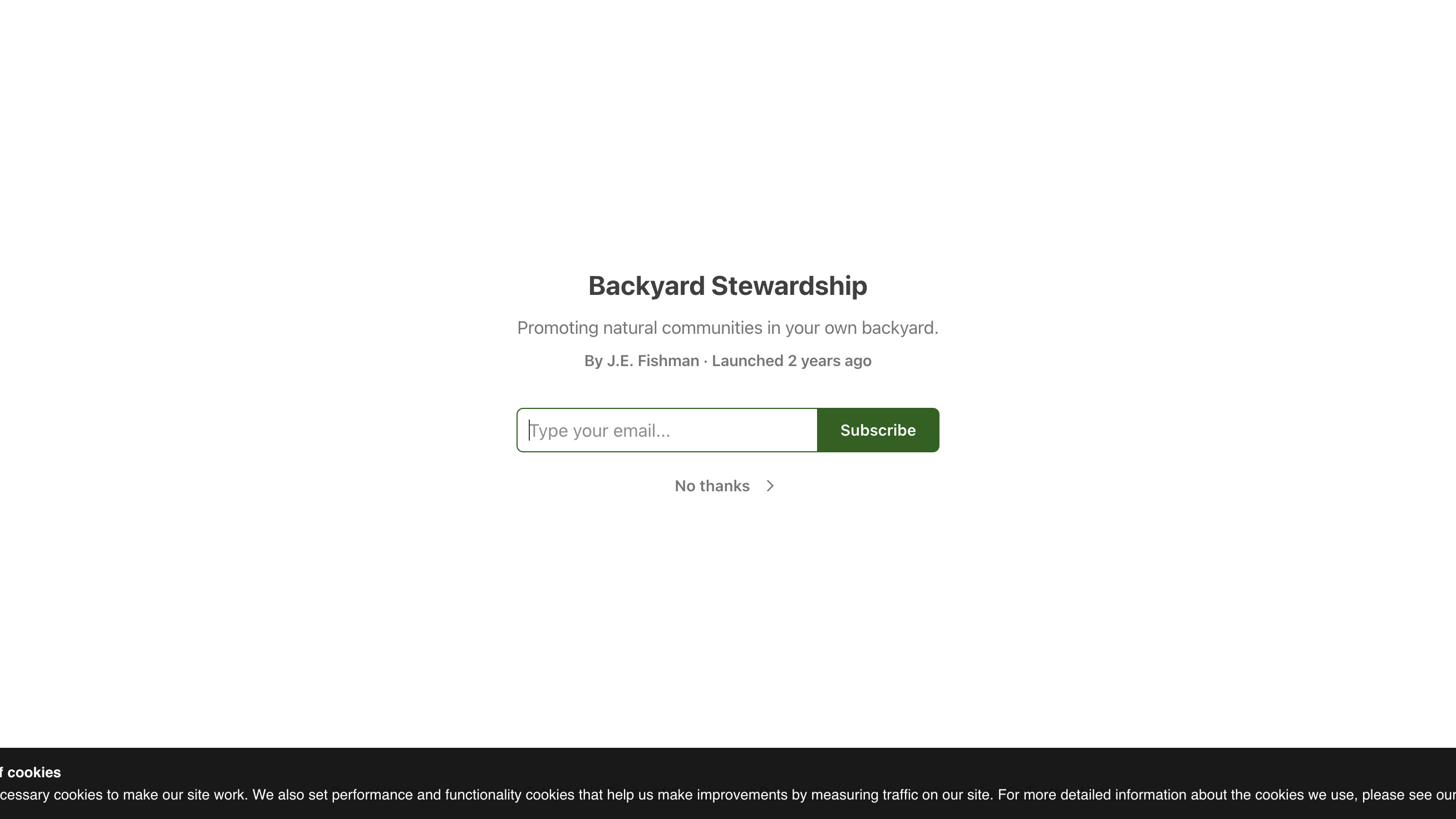 Backyard Stewardship homepage