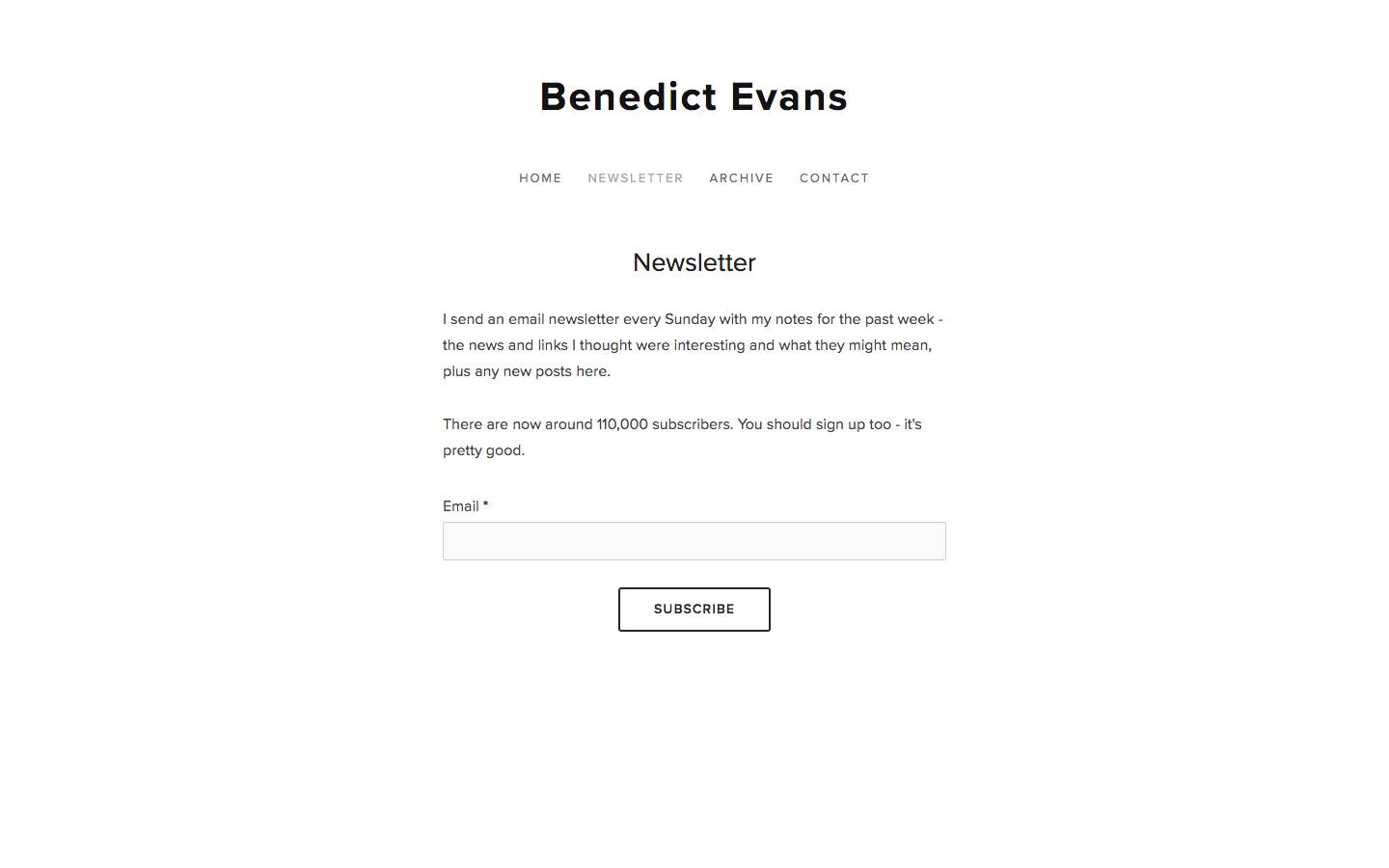 Benedict Evans homepage