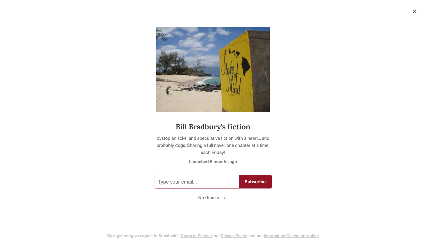 Bill Bradbury’s fiction homepage