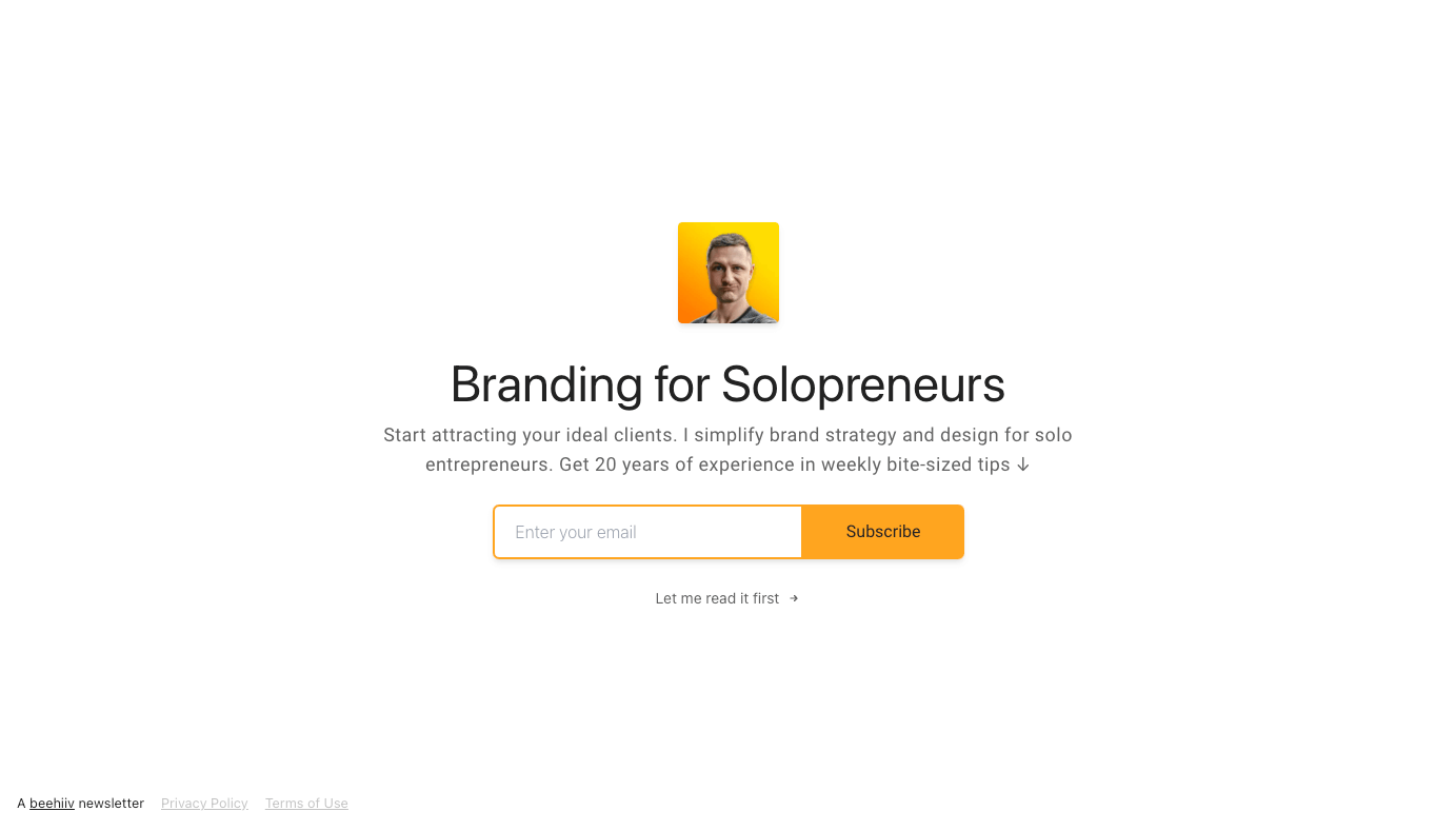 Branding for Solopreneurs homepage