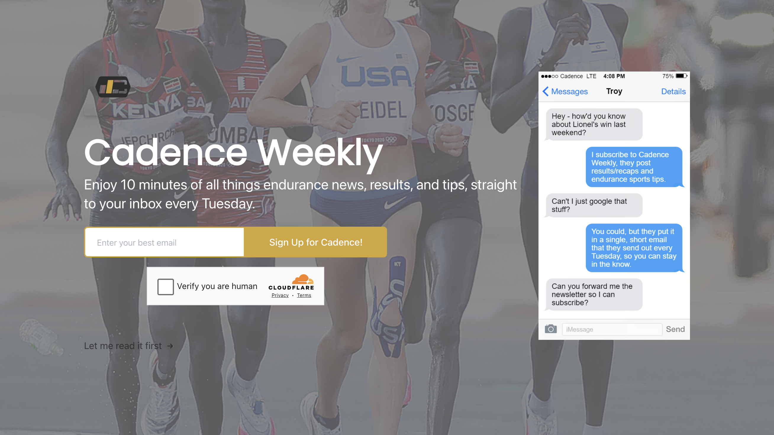 Cadence Weekly homepage