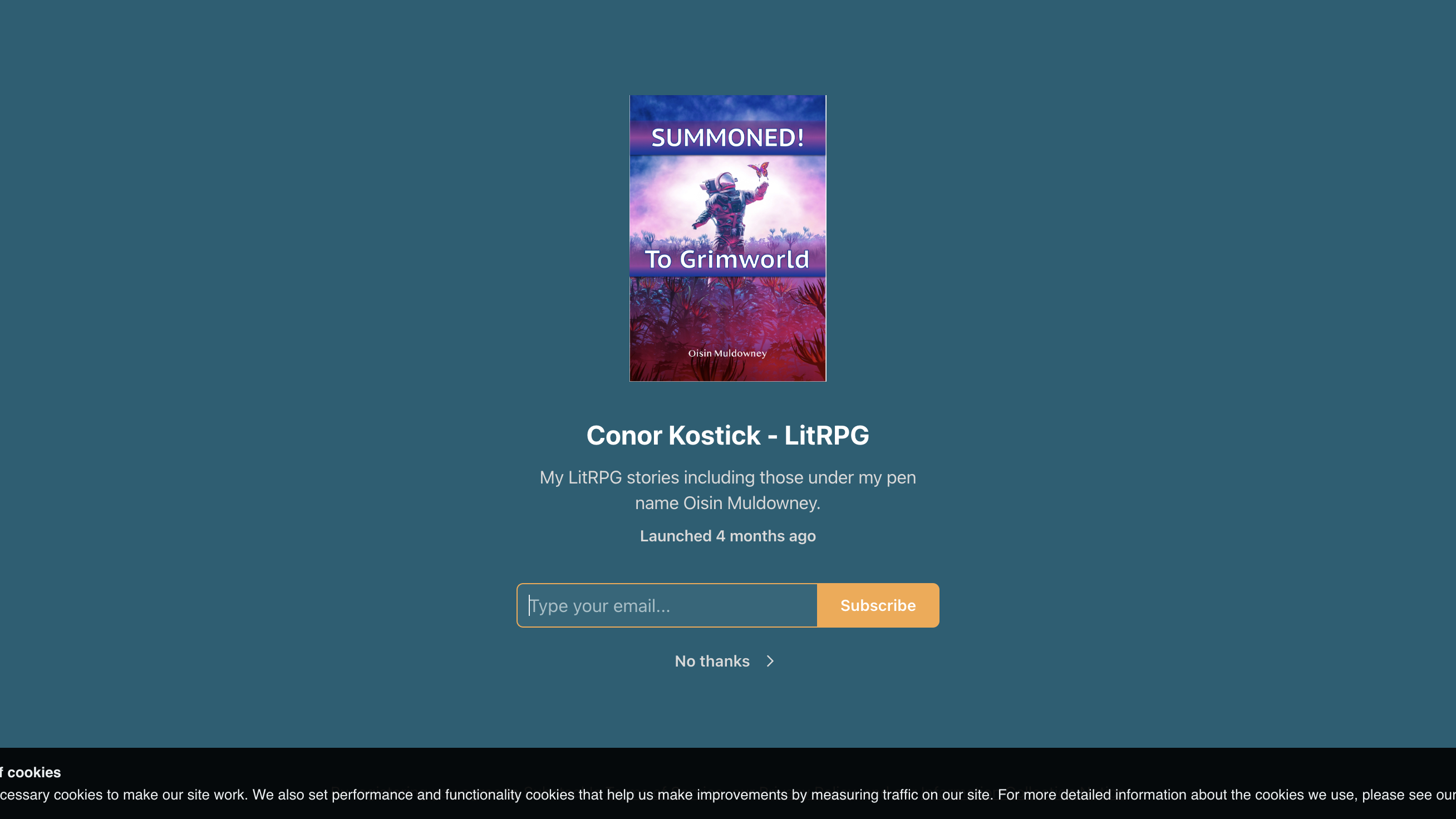 Conor Kostick LitRPG homepage