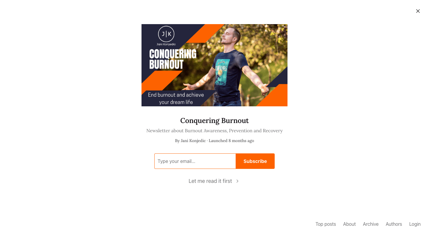Conquering Burnout homepage
