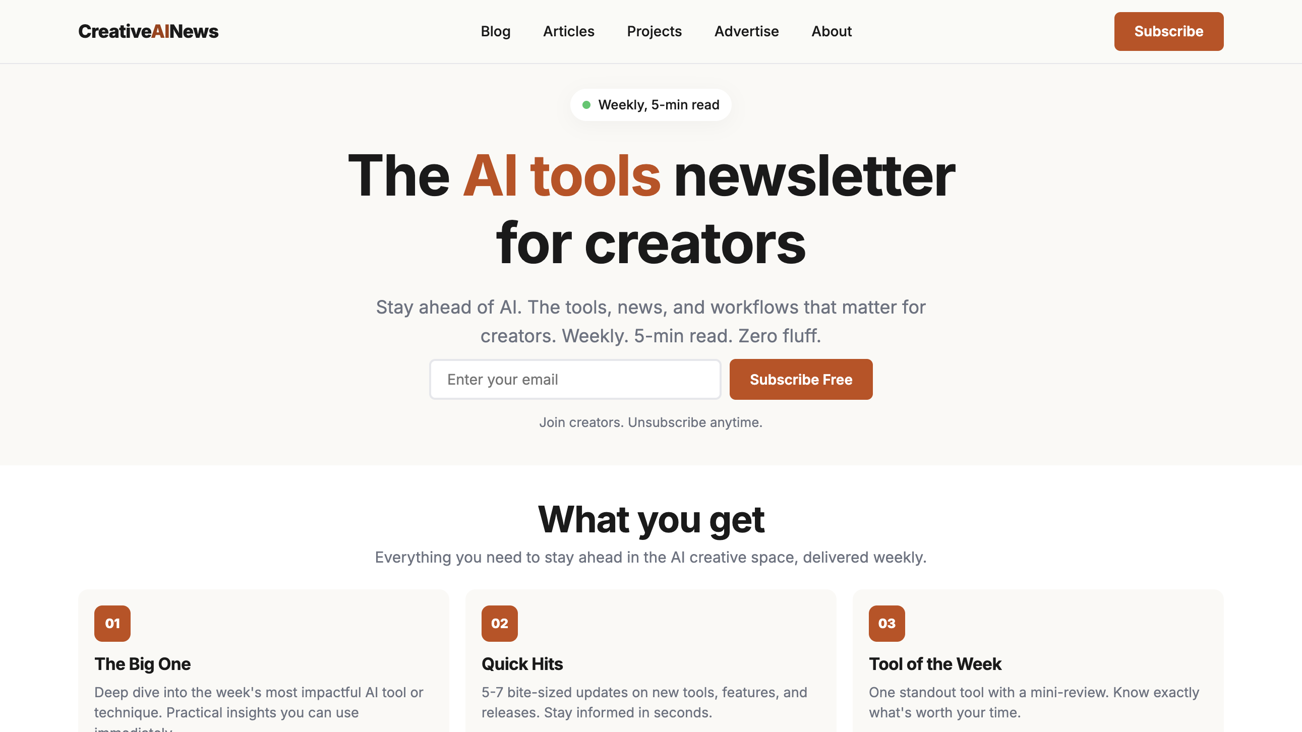 Creative AI News homepage