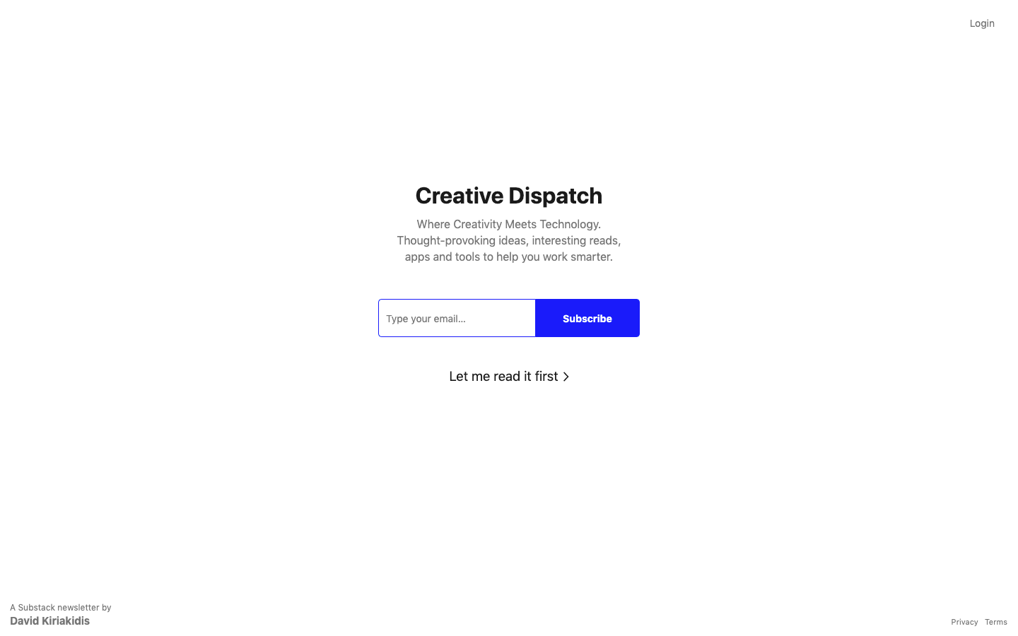Creative Dispatch homepage