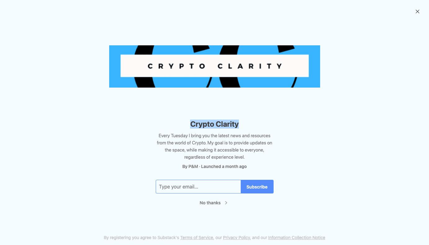 Crypto Clarity homepage