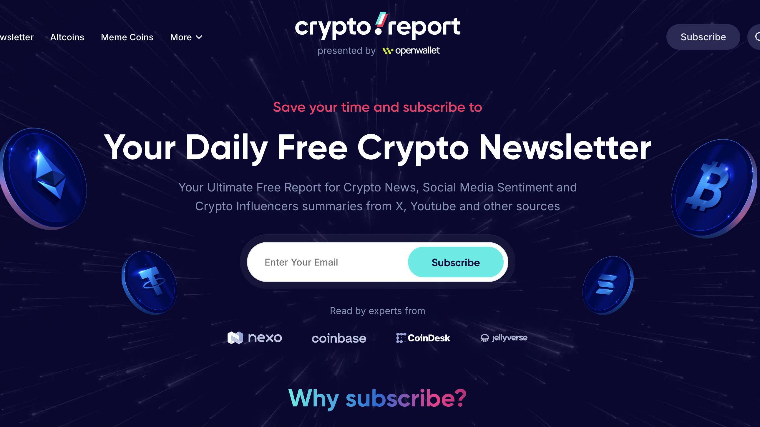 Crypto Report homepage