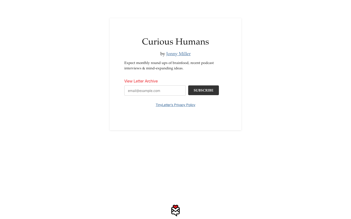 Curious Humans homepage