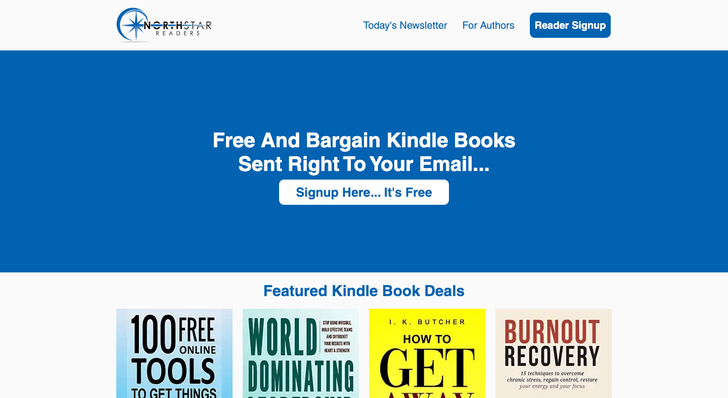 Daily Kindle Book Deals homepage