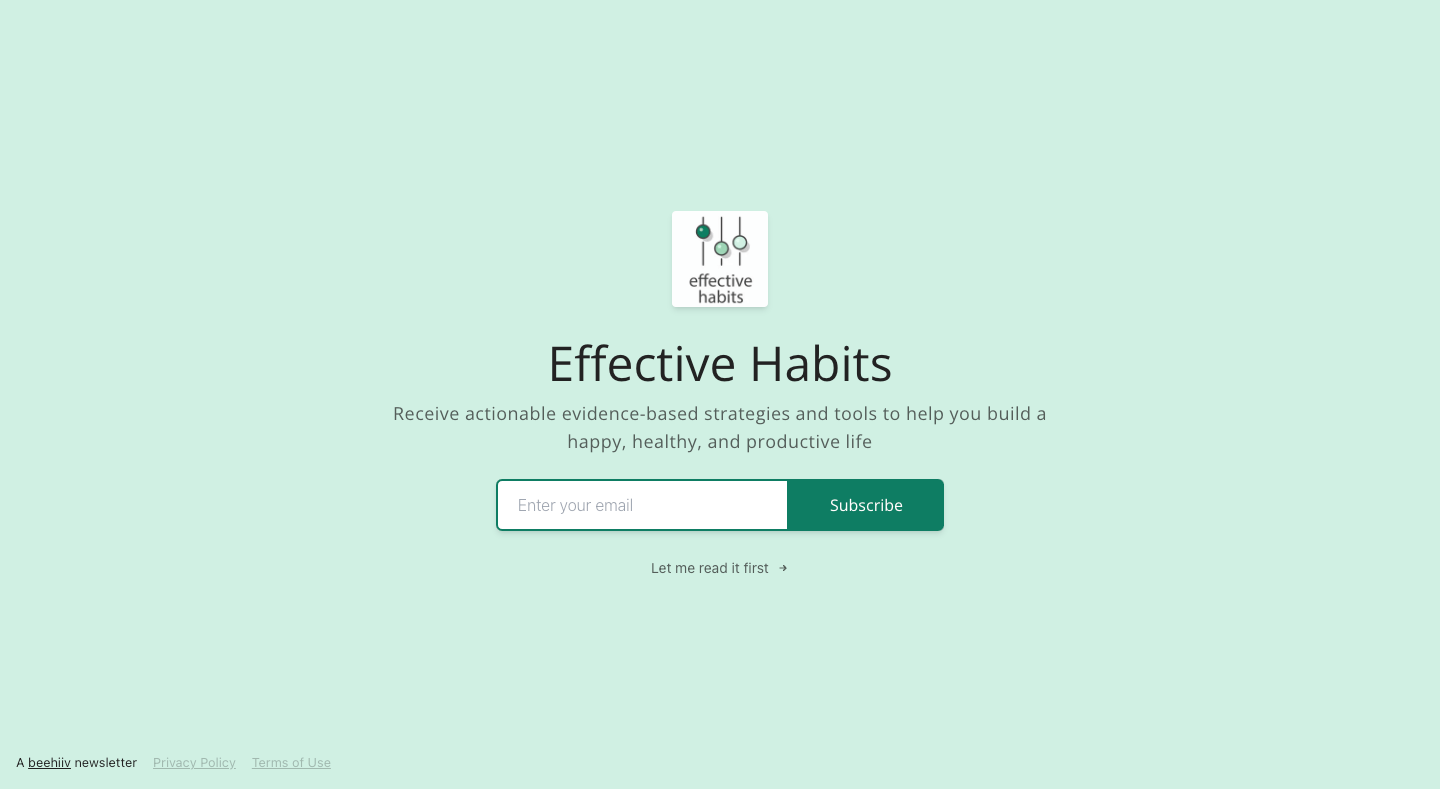 Effective Habits homepage