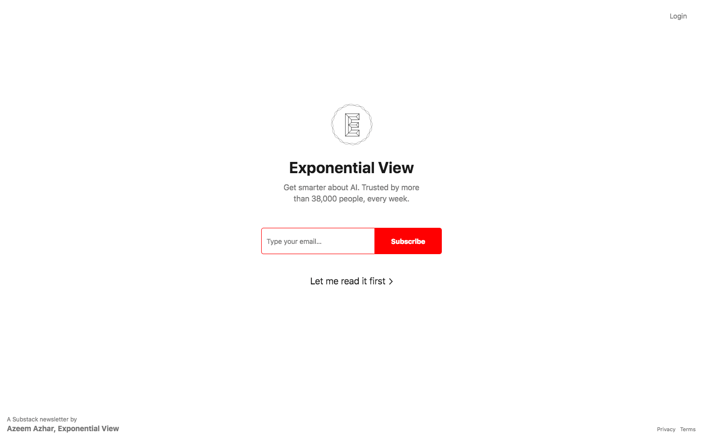 Exponential View homepage