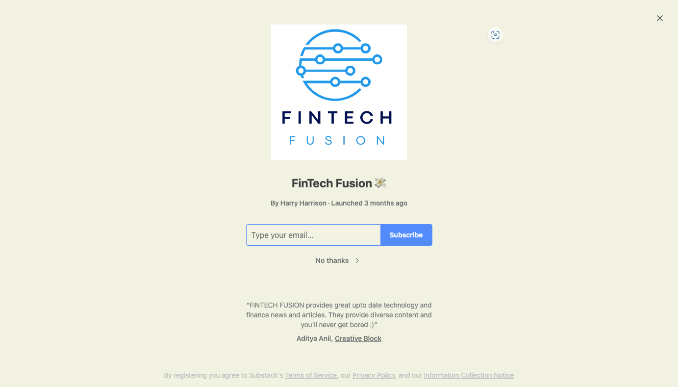 FinTech Fusion 💸 homepage