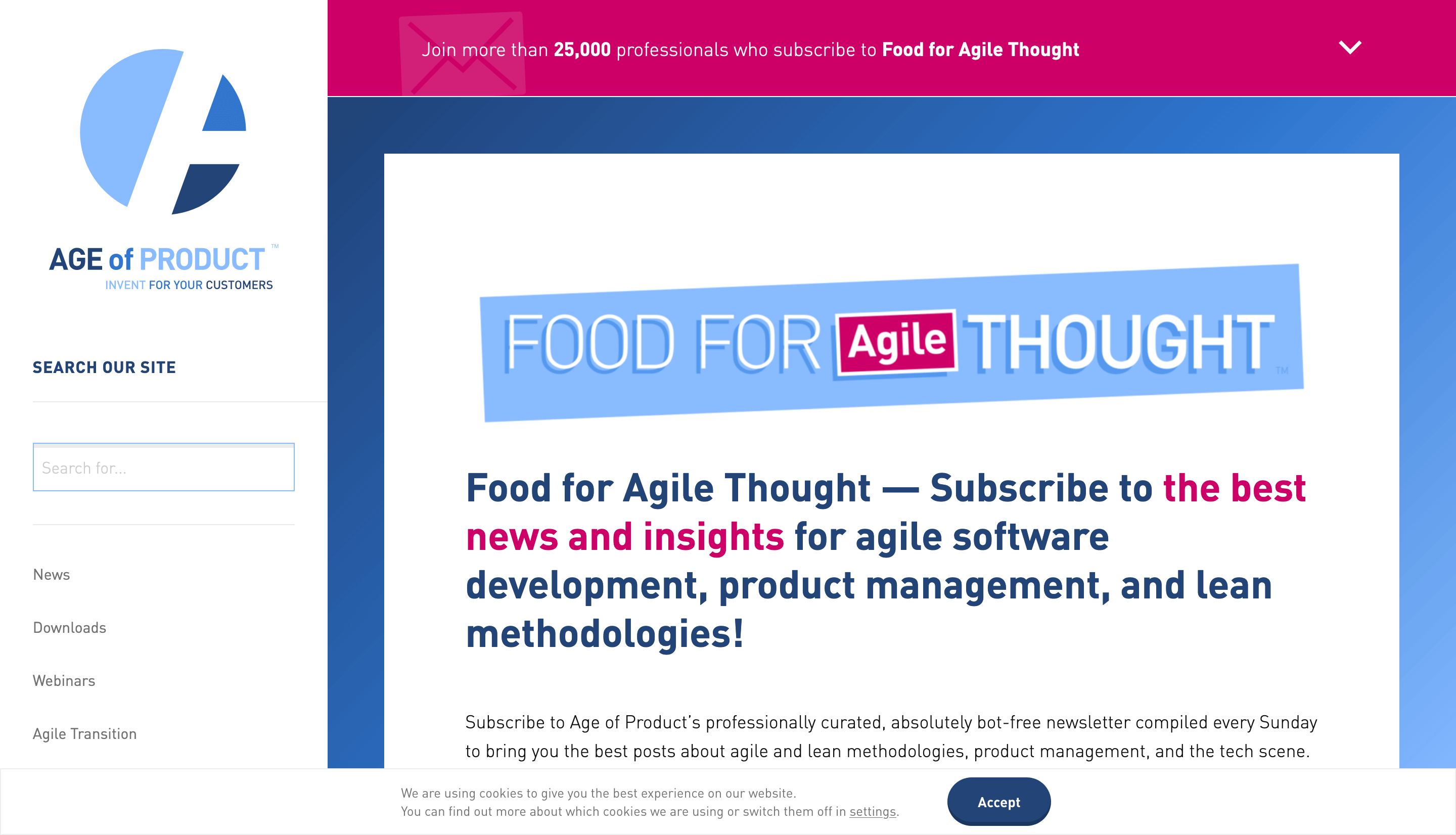 Food for Agile Thought homepage