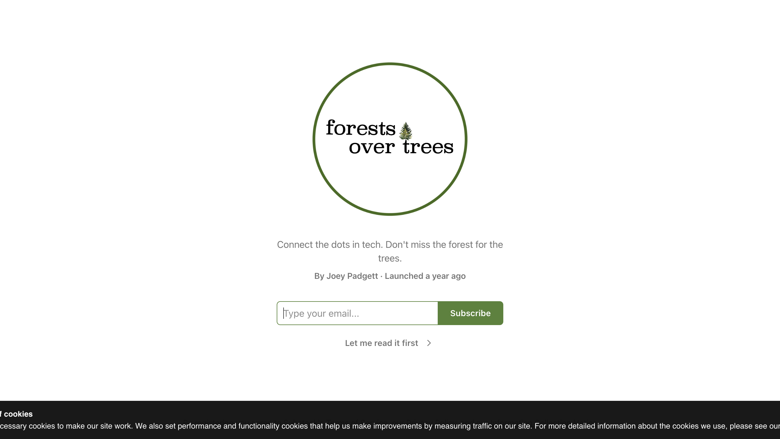 Forests Over Trees homepage
