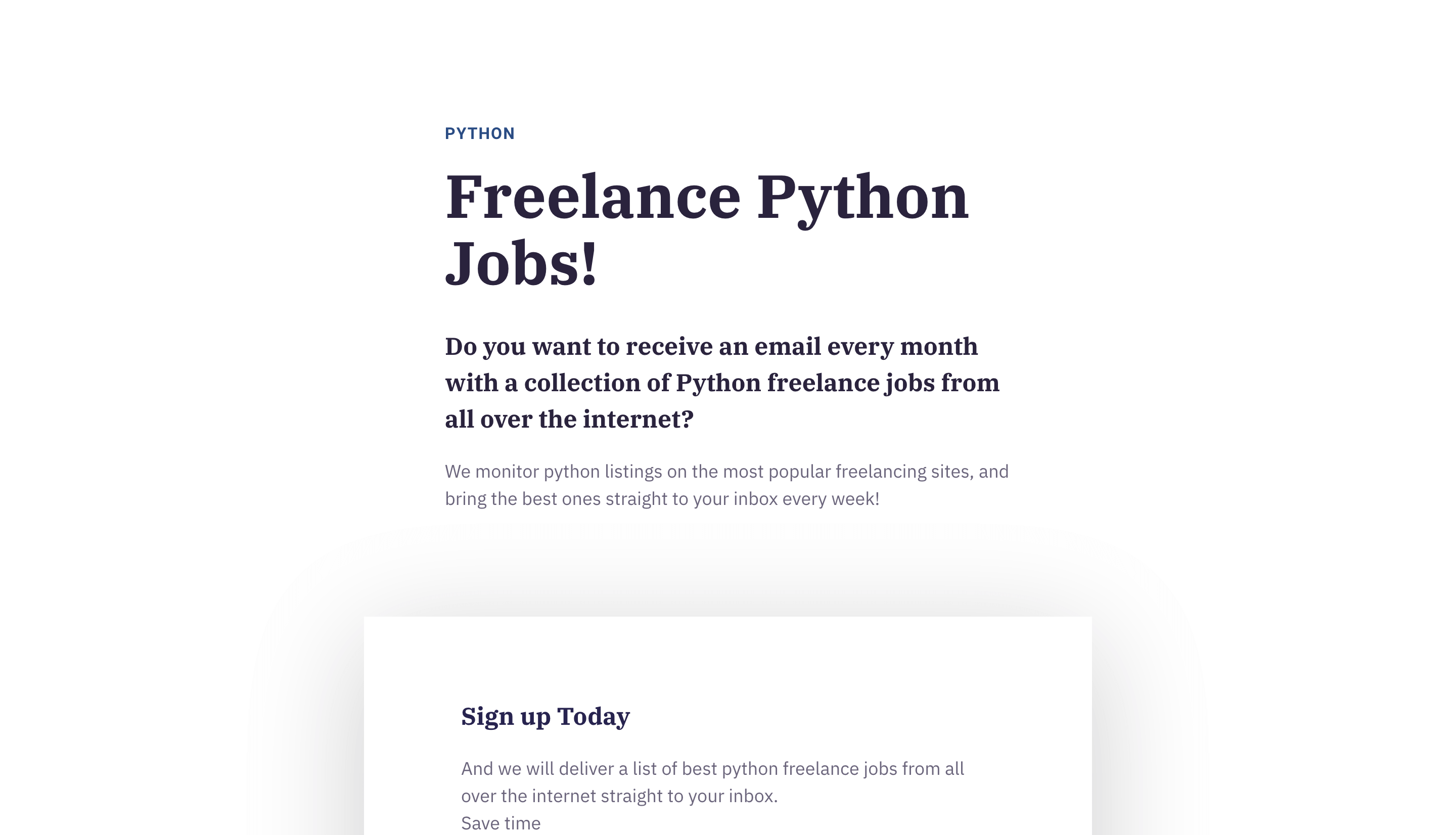 Freelance Python homepage