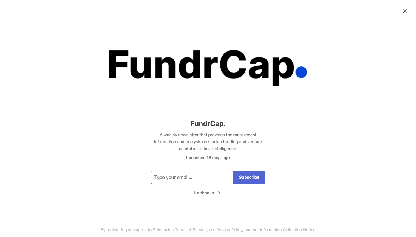 FundrCap. homepage
