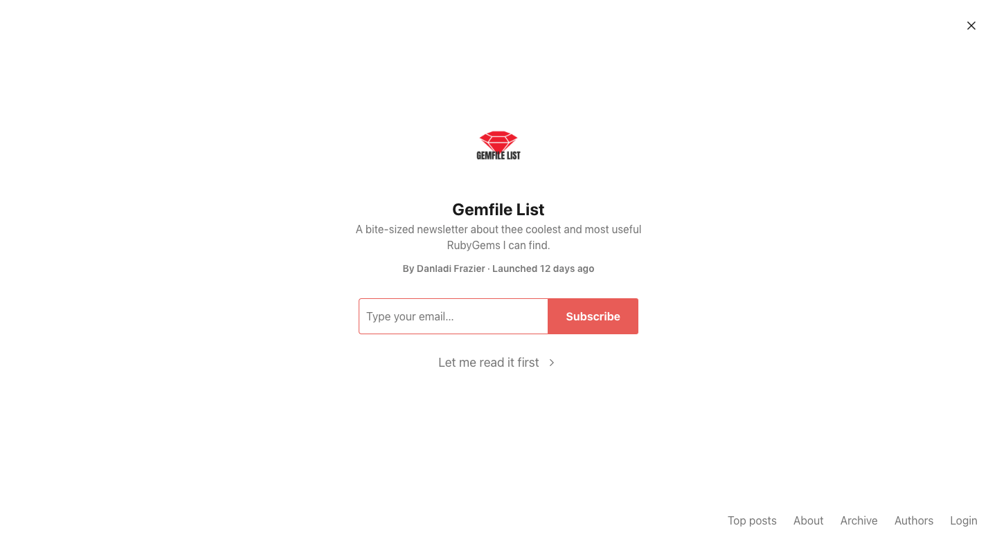 Gemfile List homepage