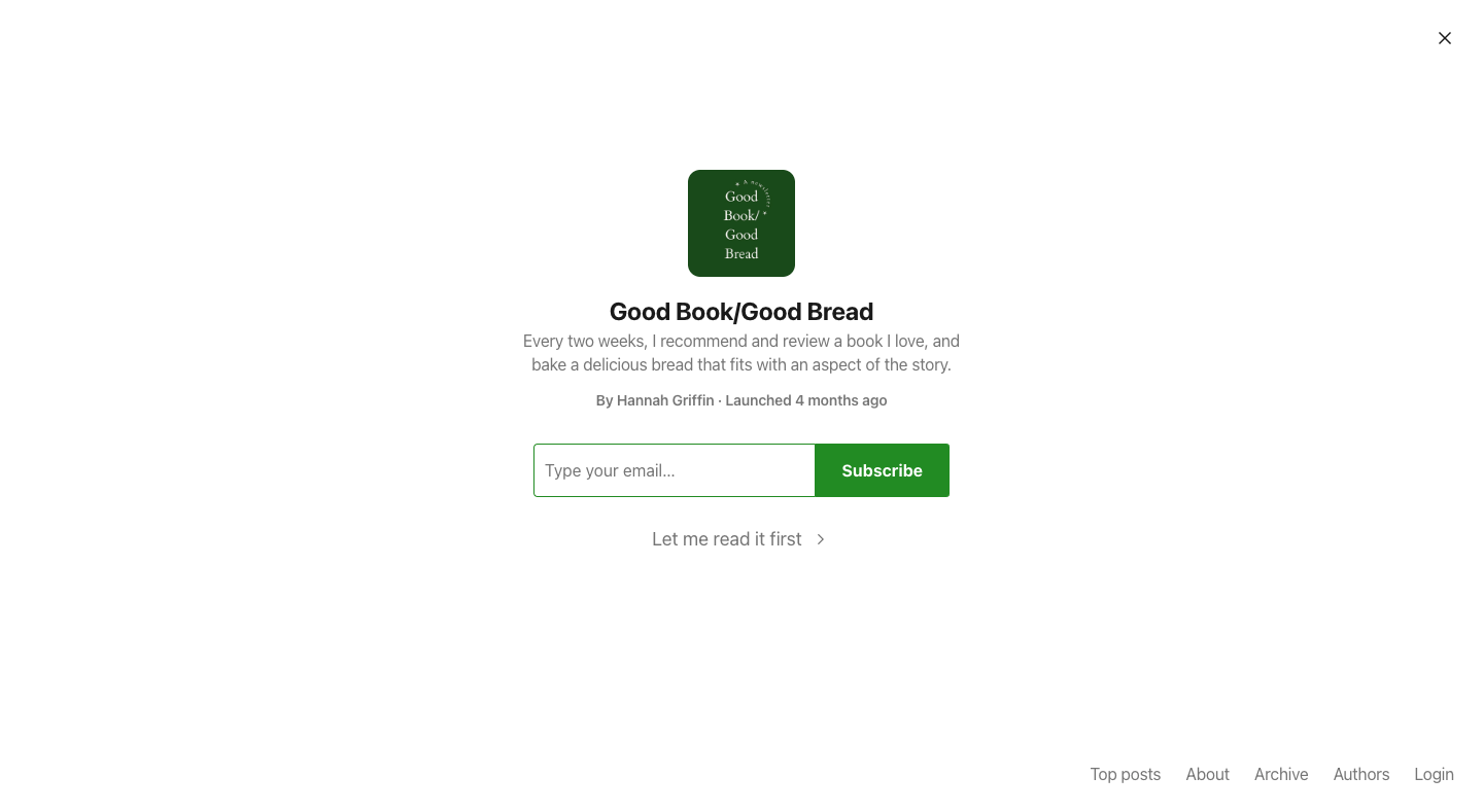 Good Book/Good Bread homepage