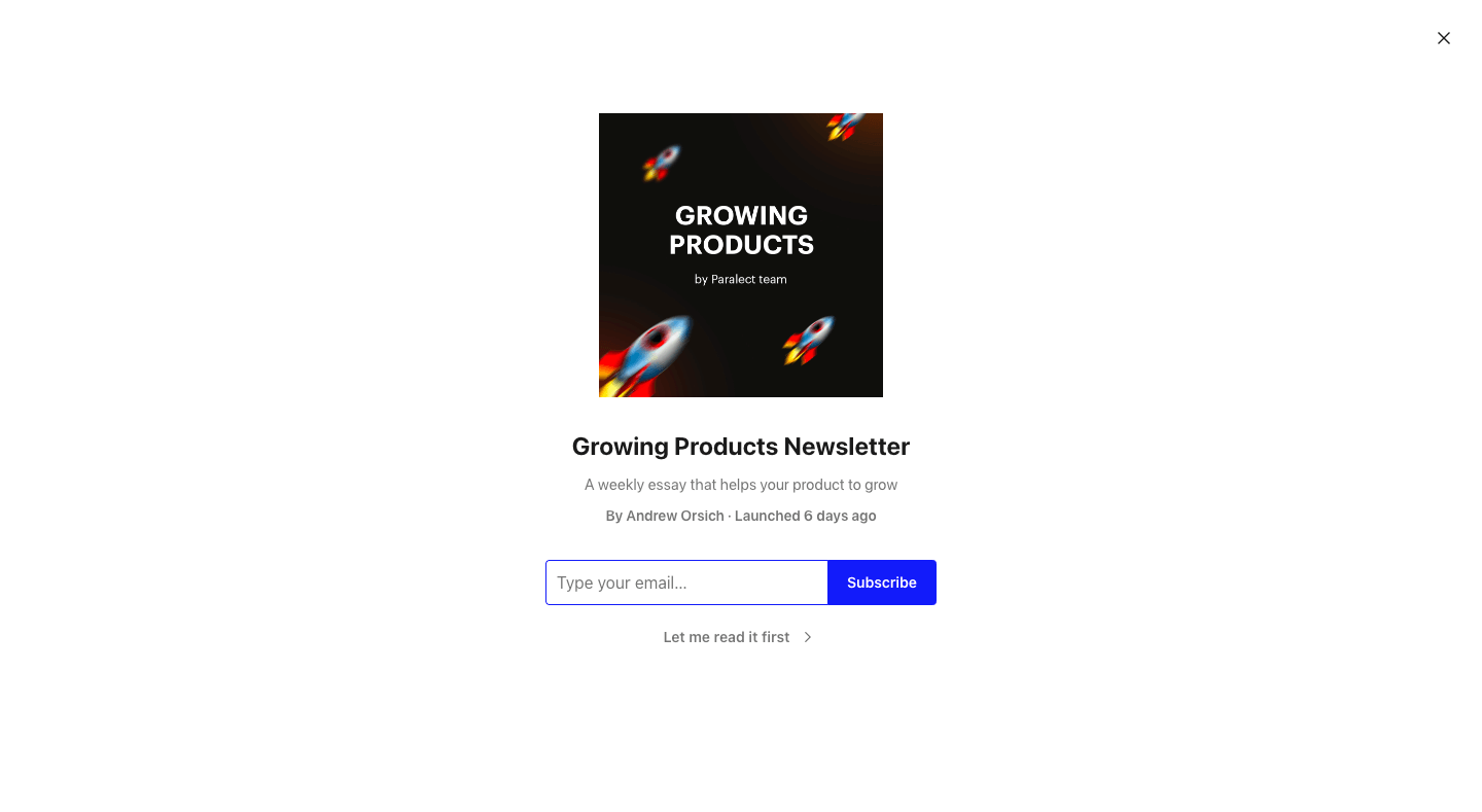 Growing Products homepage