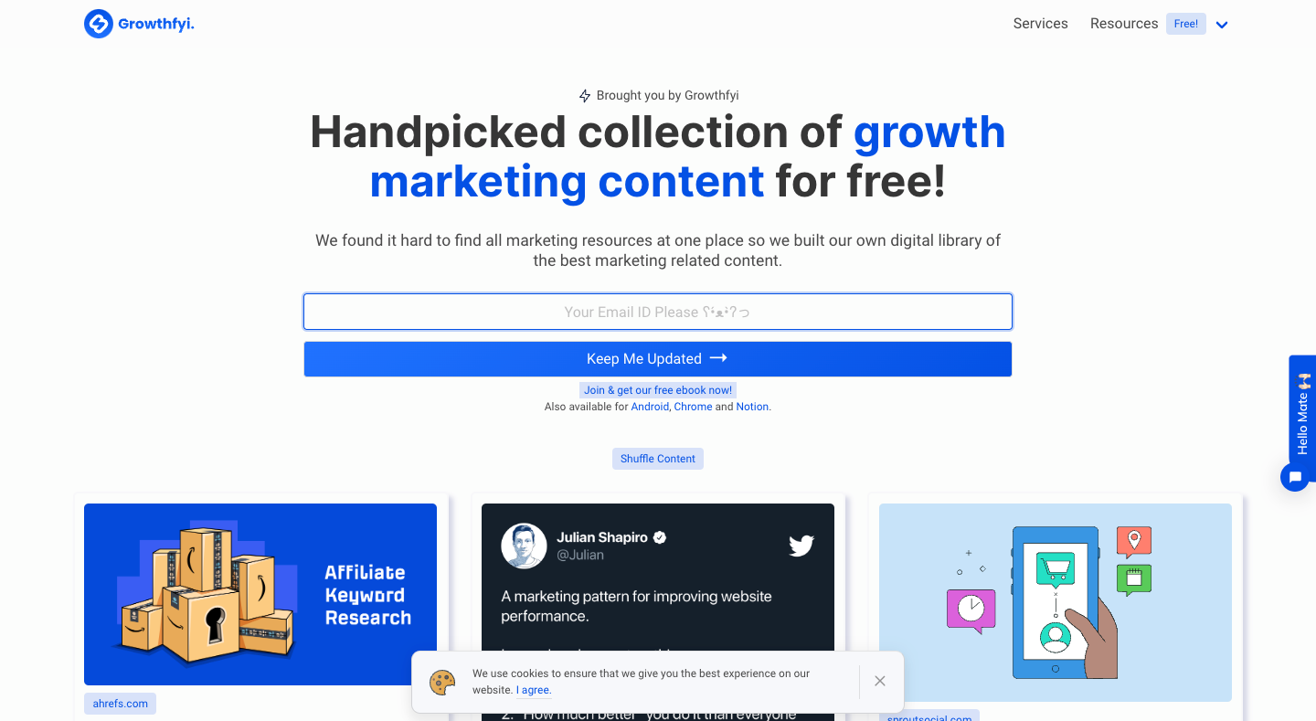 GrowthFYI homepage
