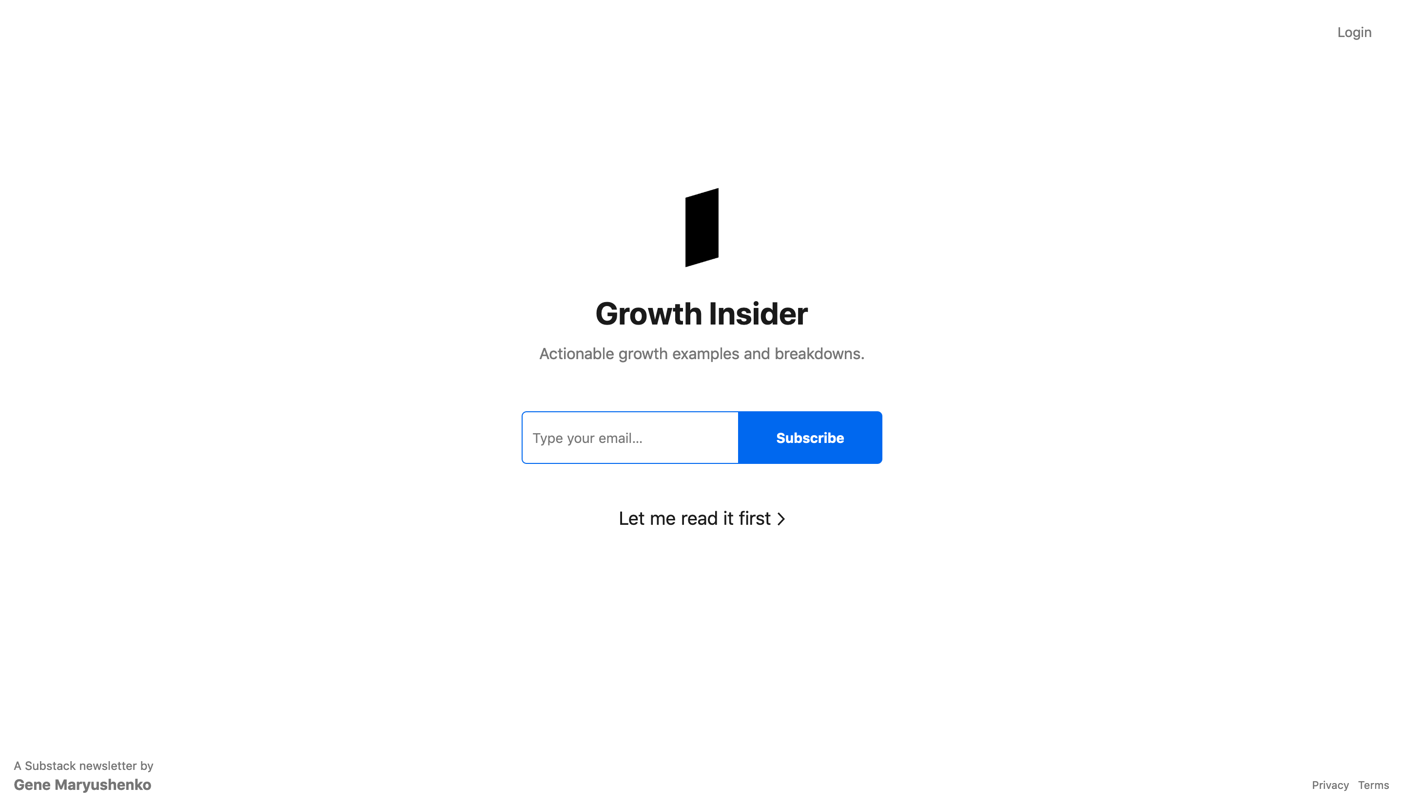 Growth Insider homepage
