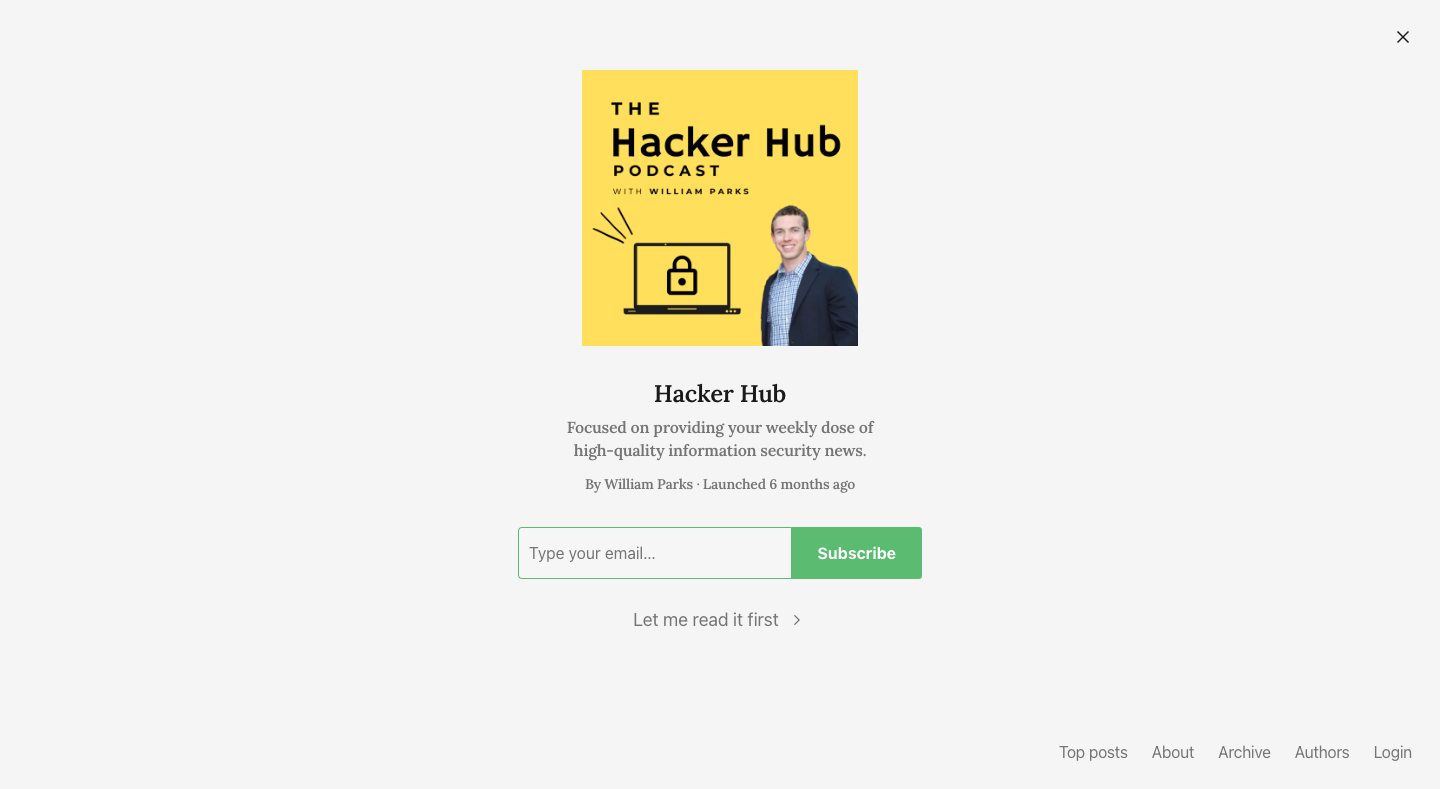 Hacker Hub homepage
