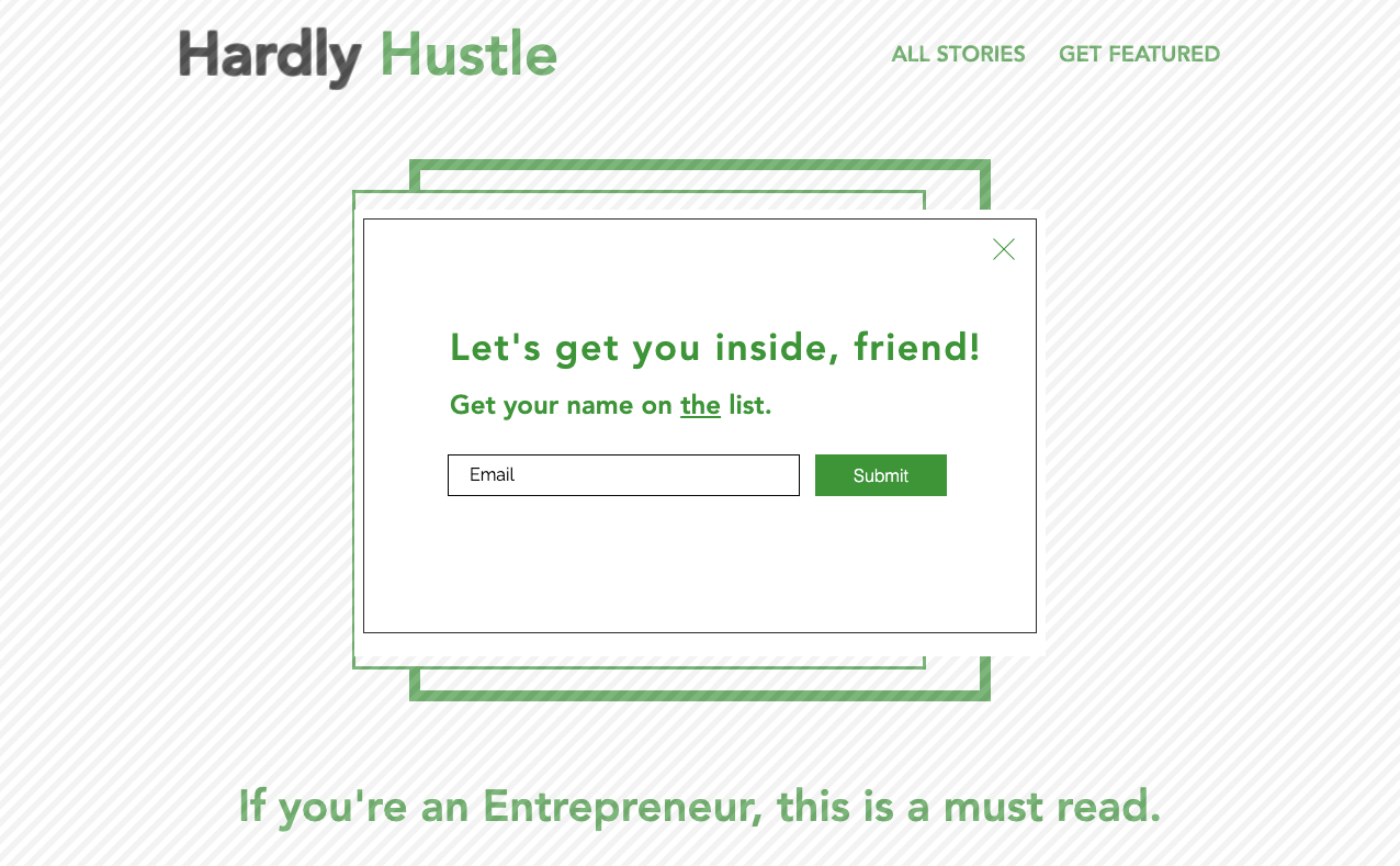 Hardly Hustle homepage