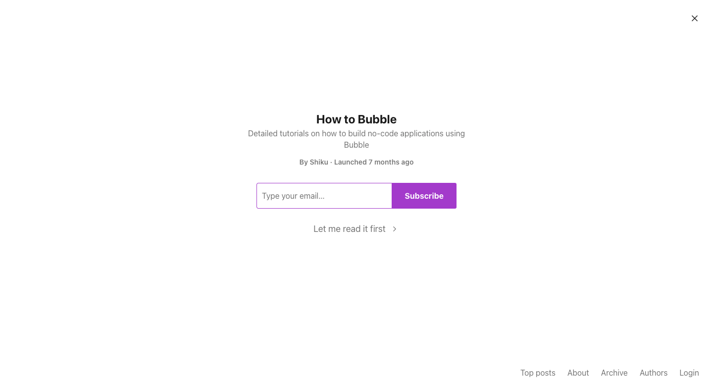 How to Bubble homepage