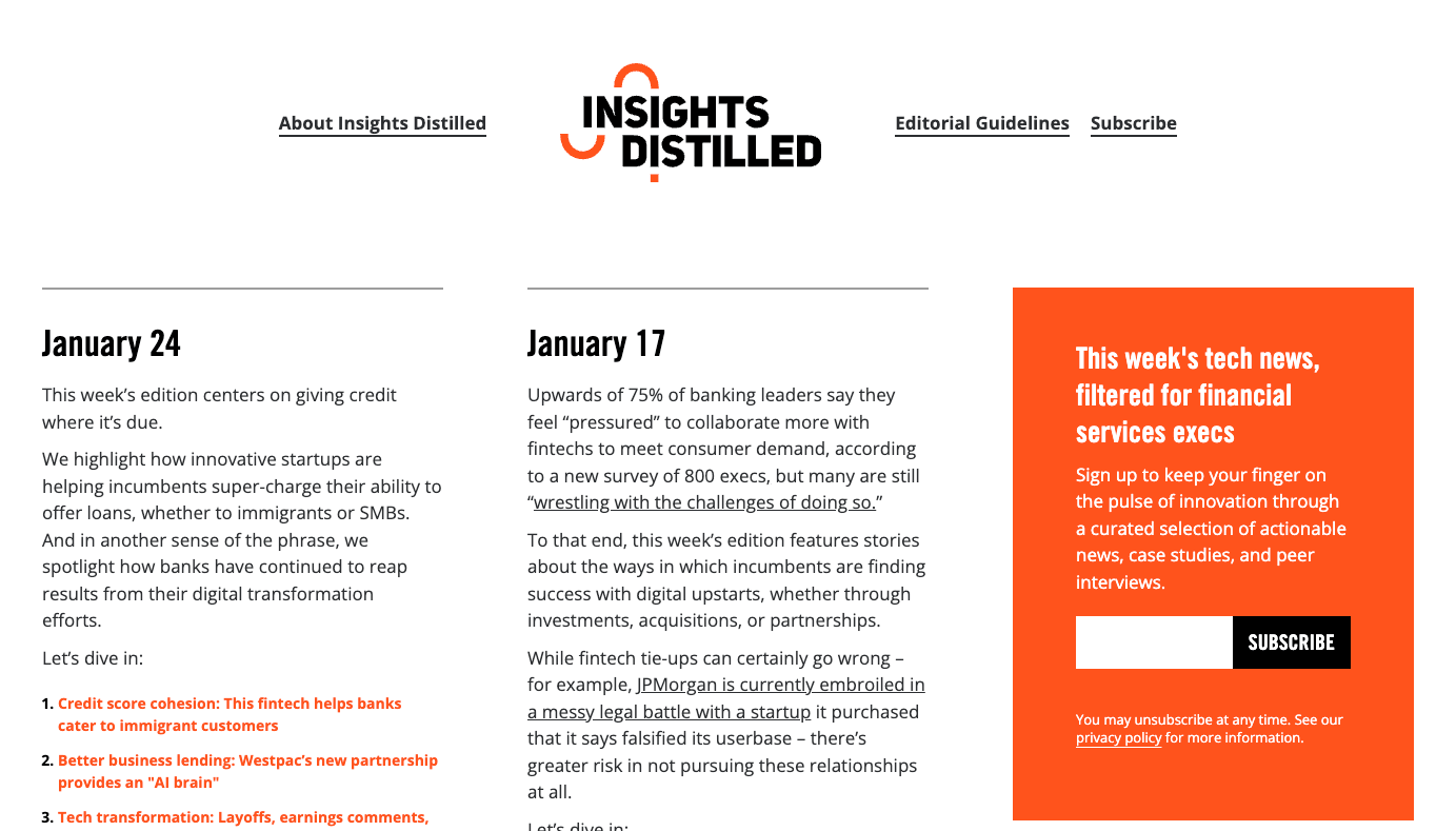 Insights Distilled homepage