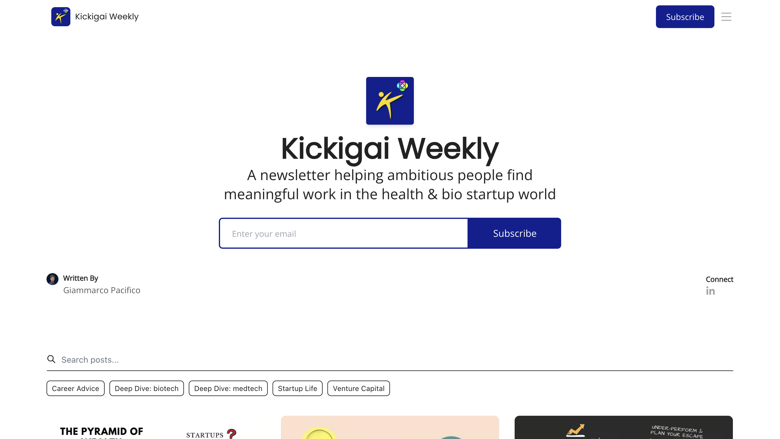 Kickigai Weekly homepage