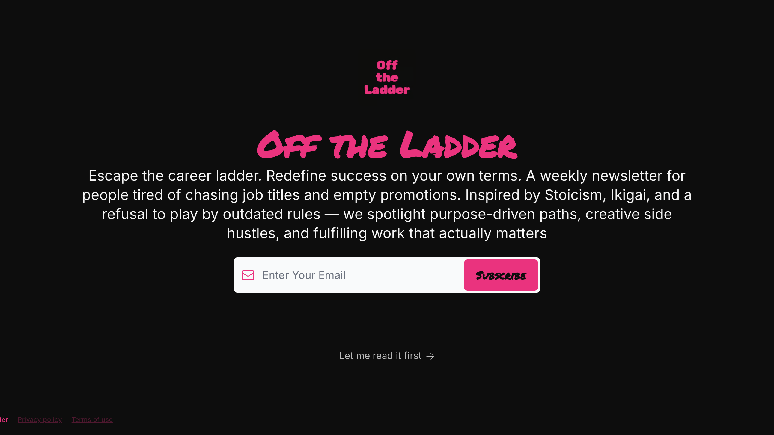 Off the Ladder homepage