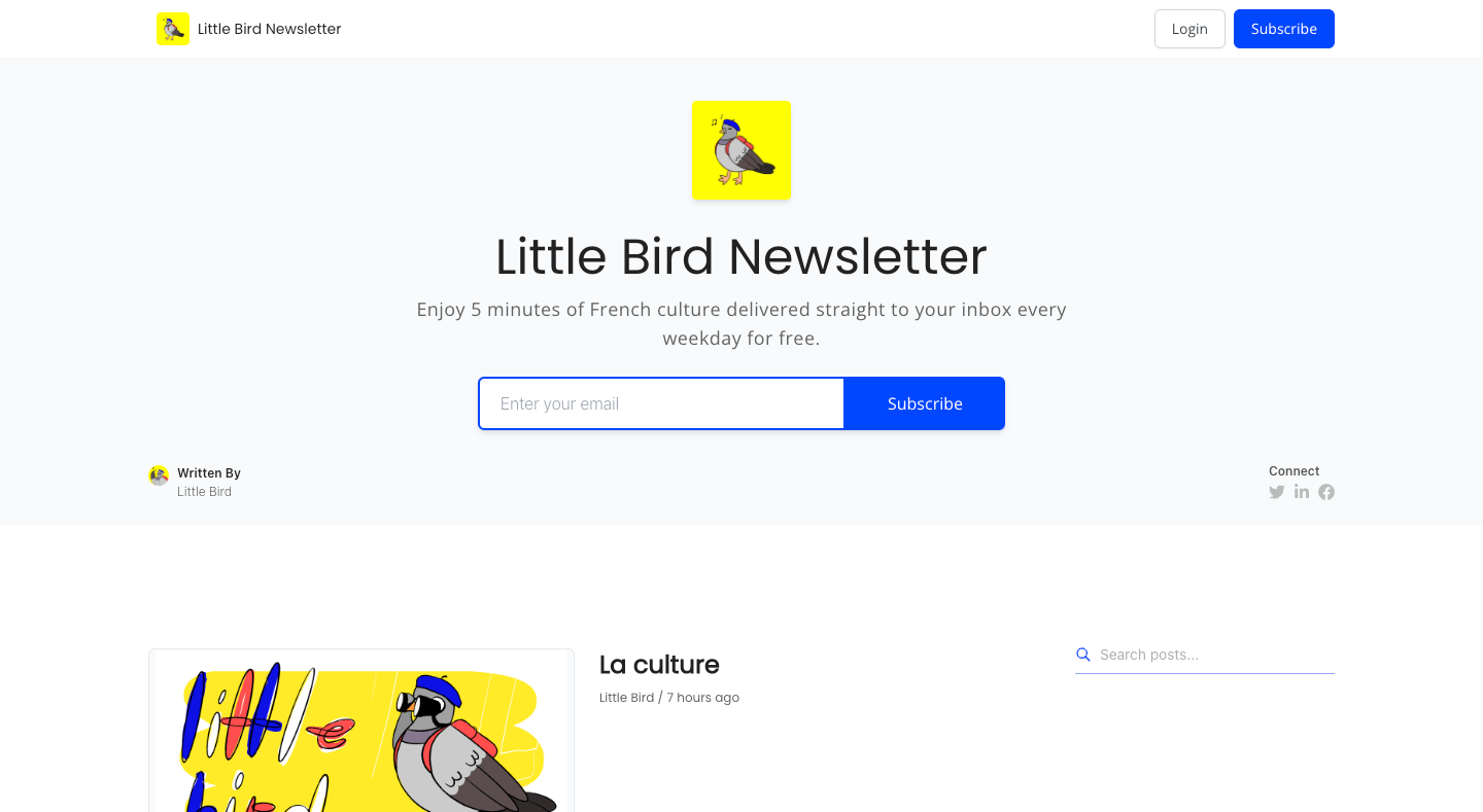 Little Bird homepage