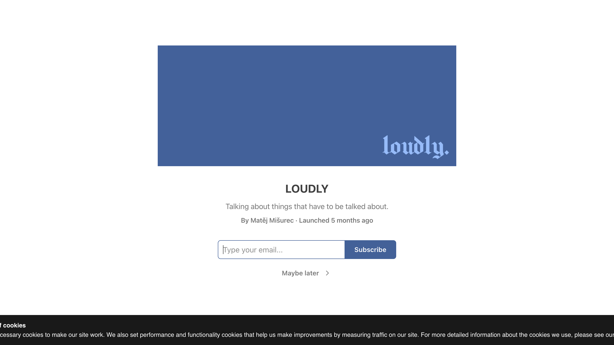 LOUDLY homepage