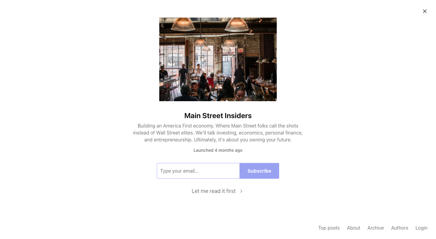 Main Street Insiders homepage