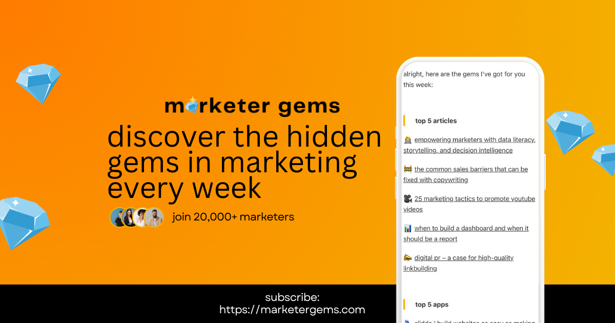 Marketer Gems homepage