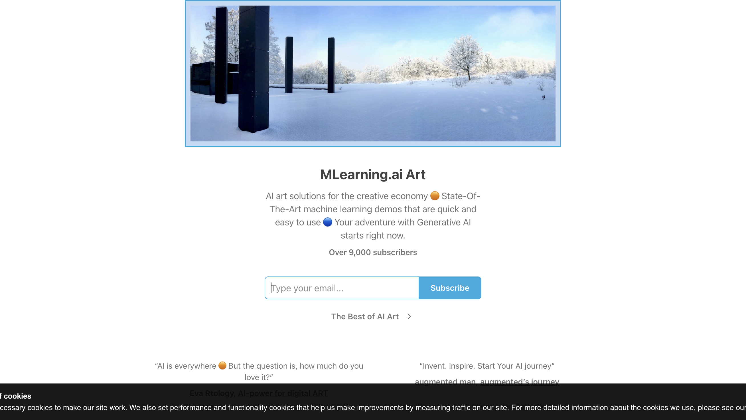 MLearning.ai Art homepage