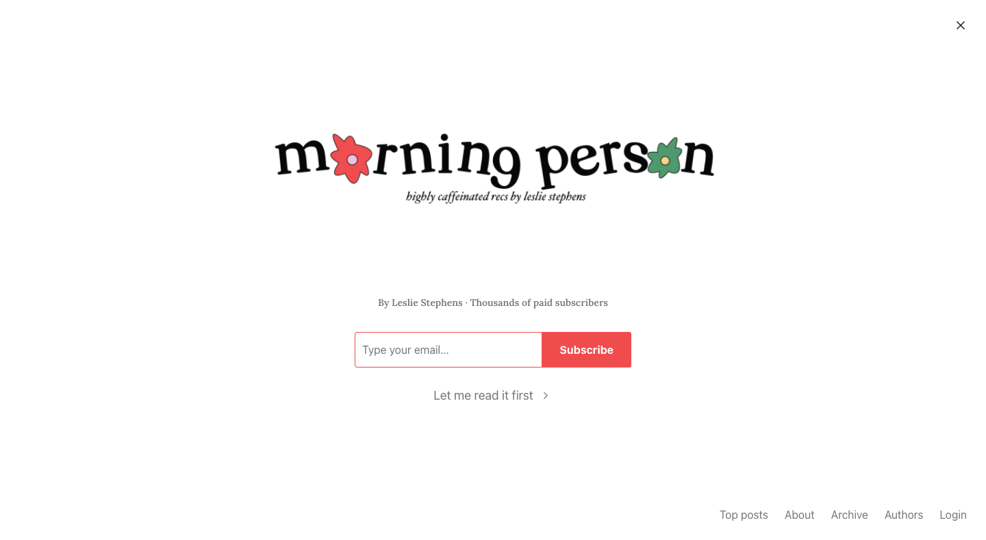 Morning Person homepage