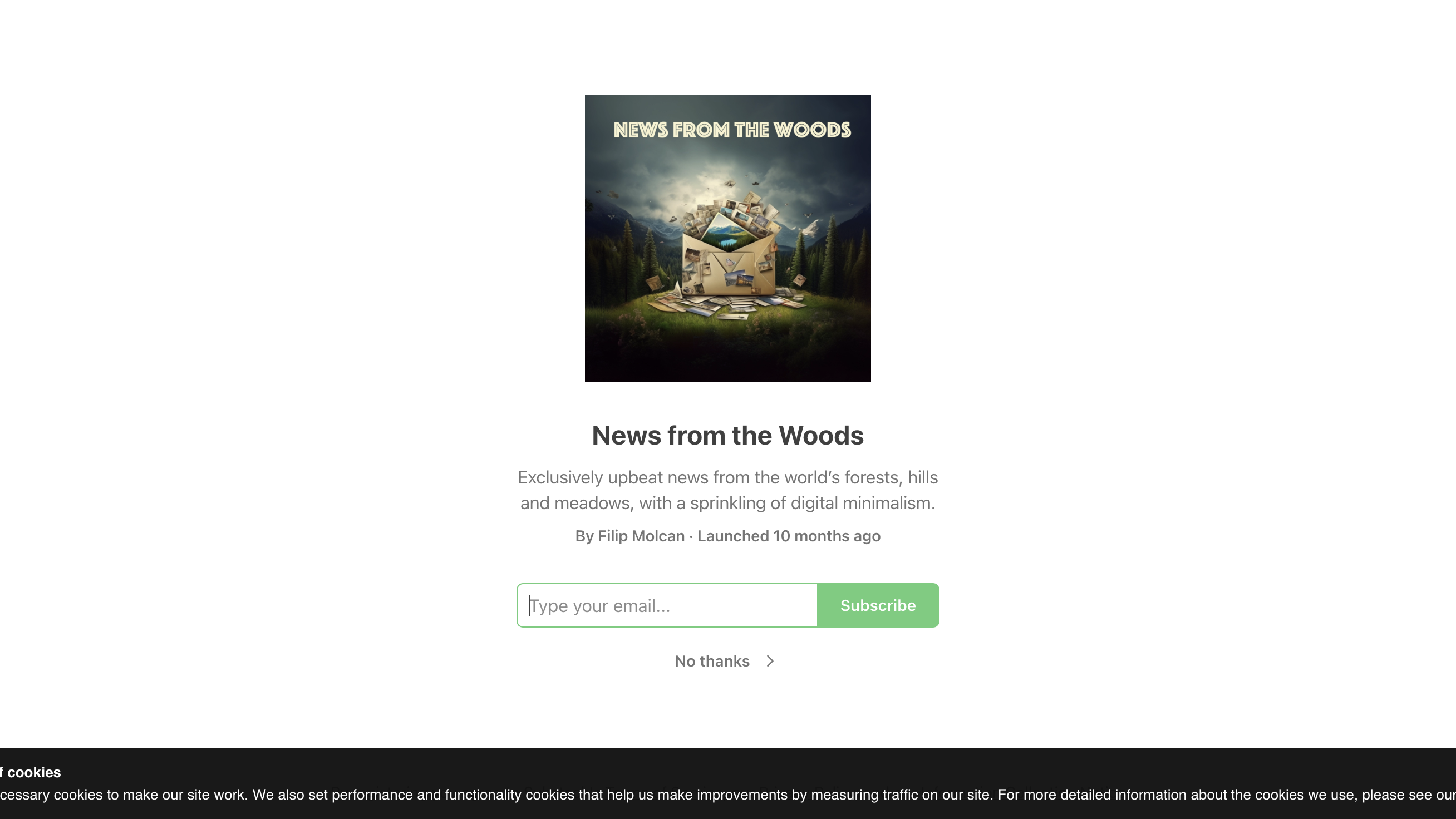 News from the Woods homepage