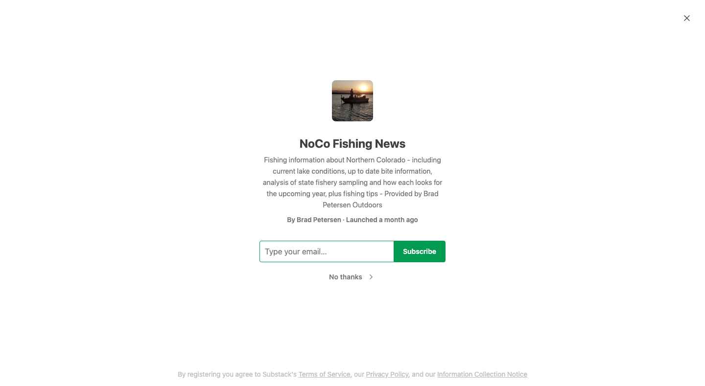 NoCo Fishing News homepage