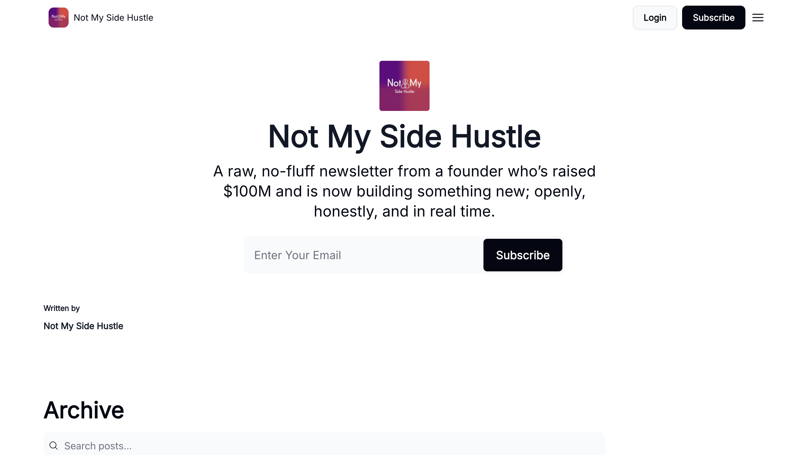 Not My Side Hustle homepage