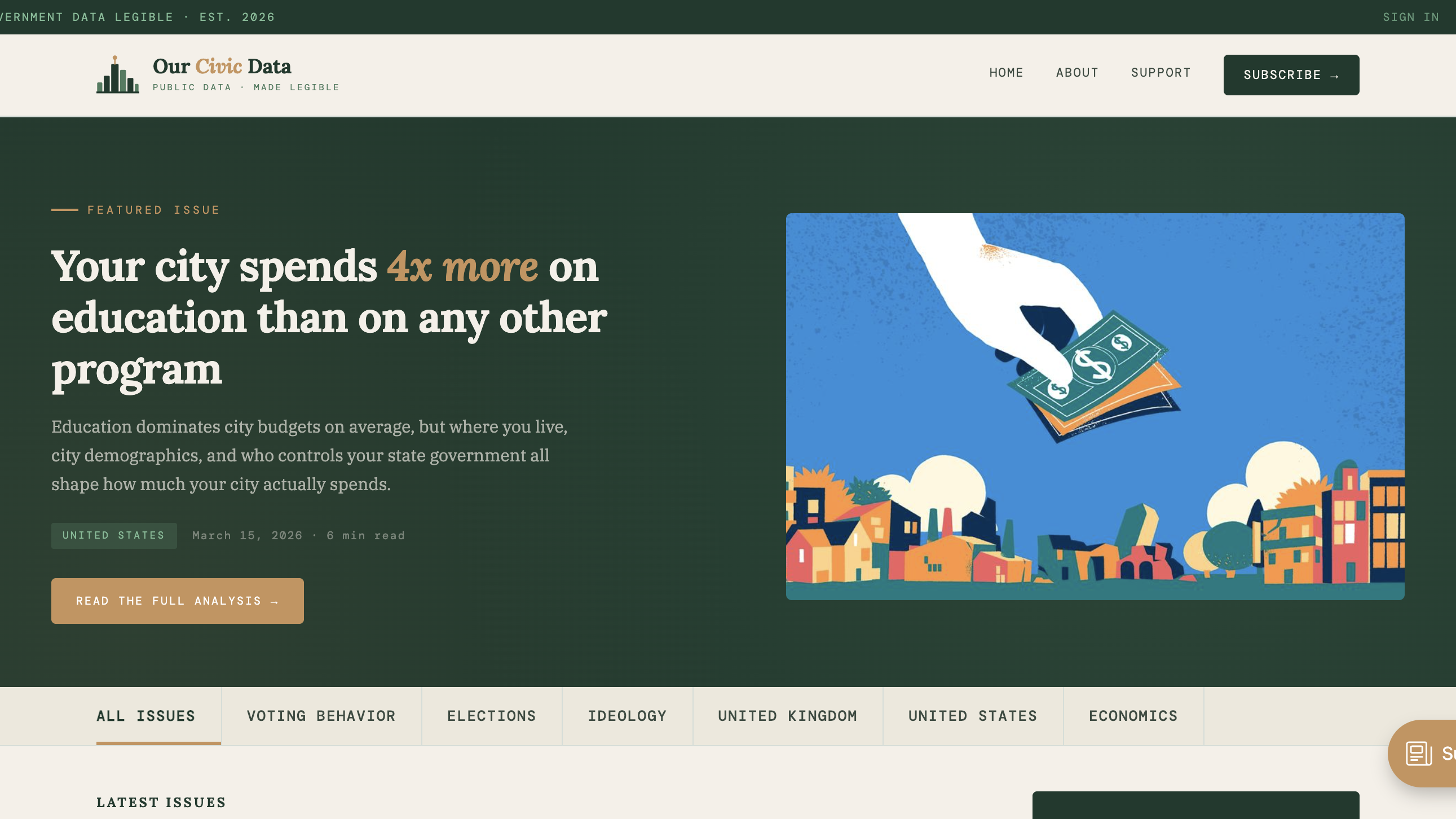Our Civic Data  homepage