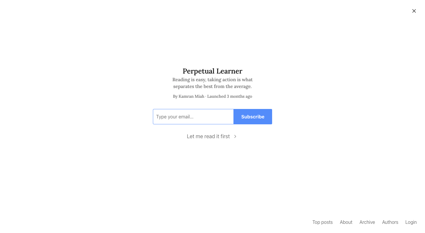 Perpetual Learner homepage