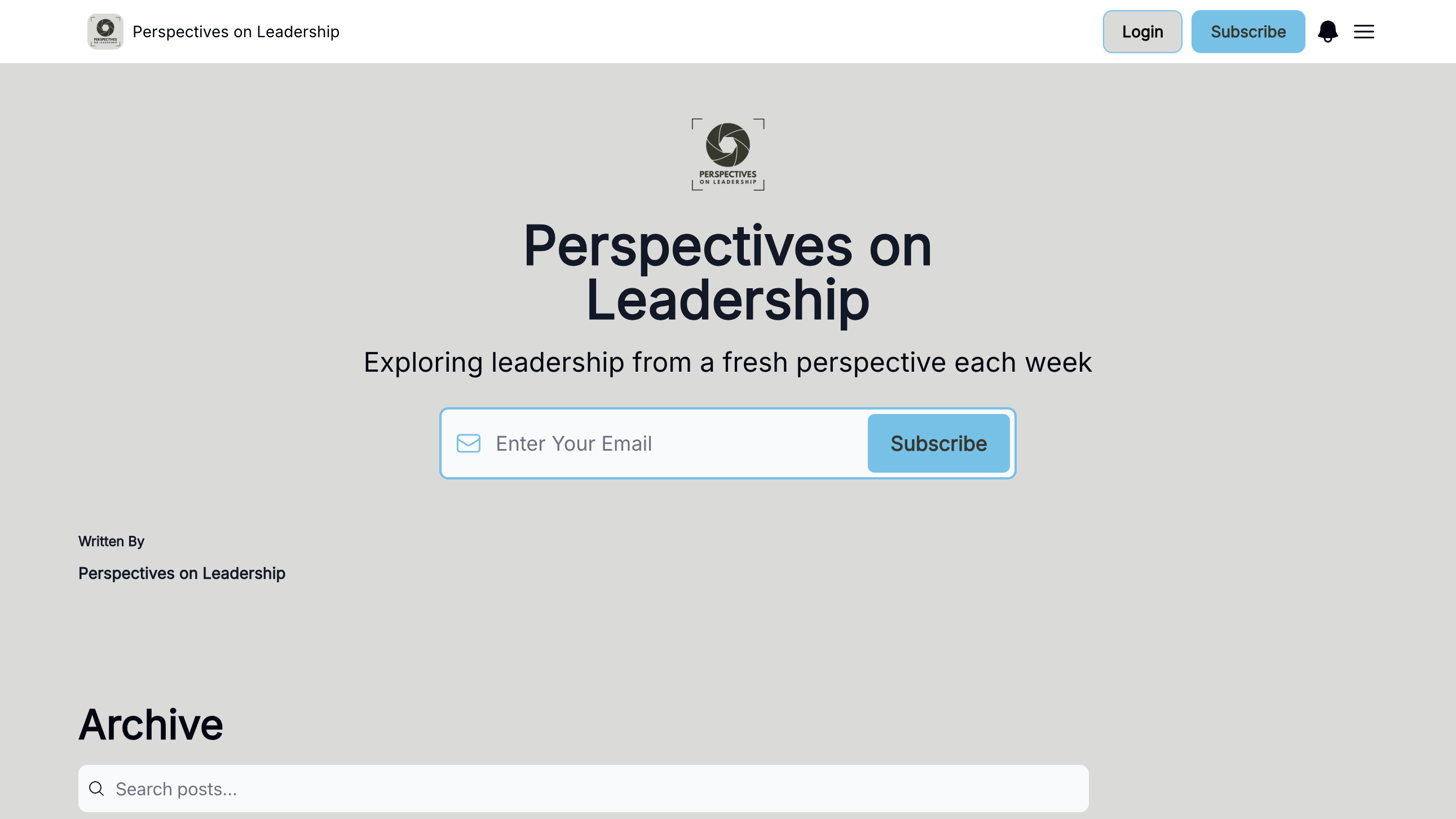 Perspectives on Leadership homepage